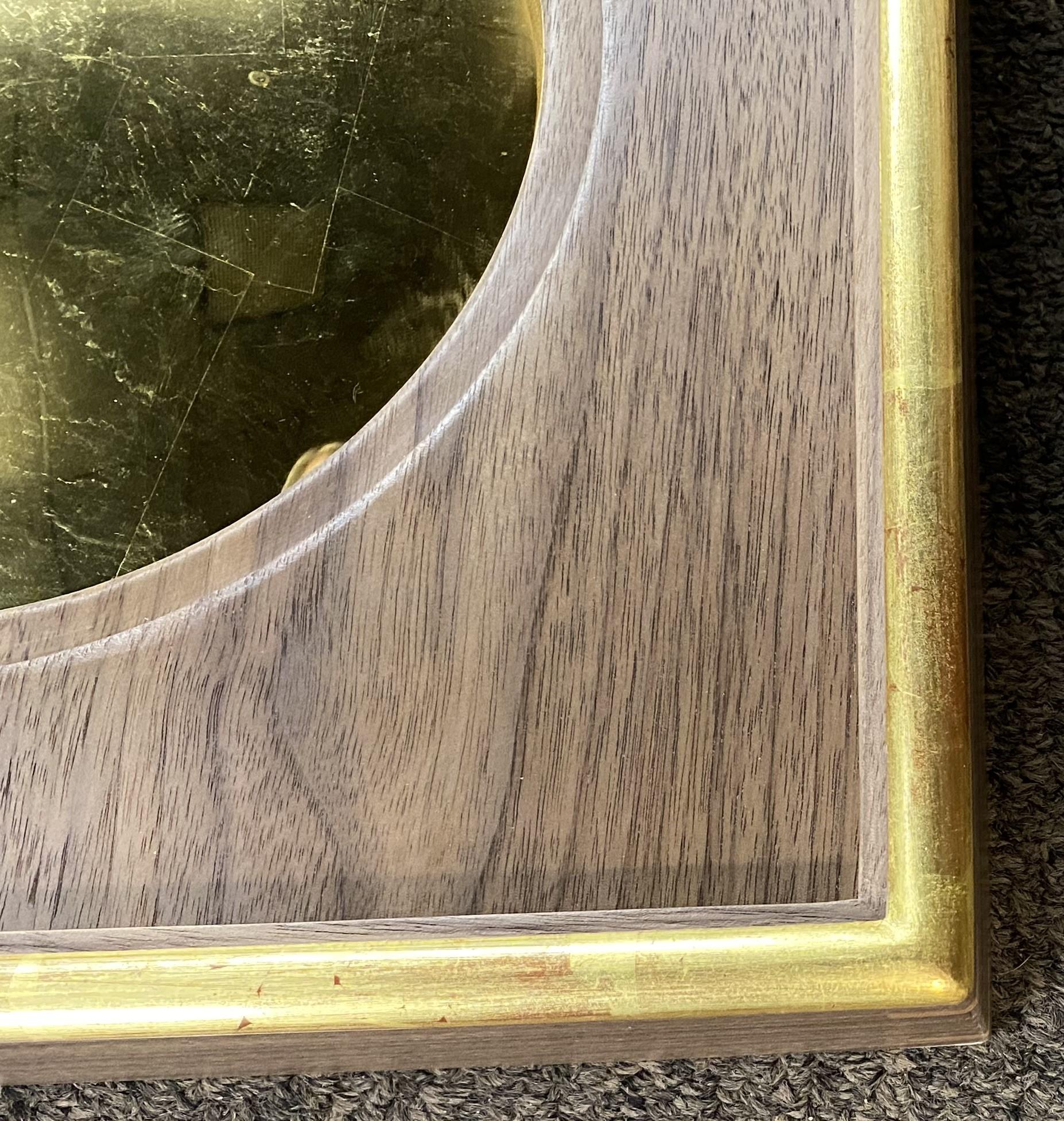 22K Gilded Looking Glass in Black Walnut Frame For Sale 2