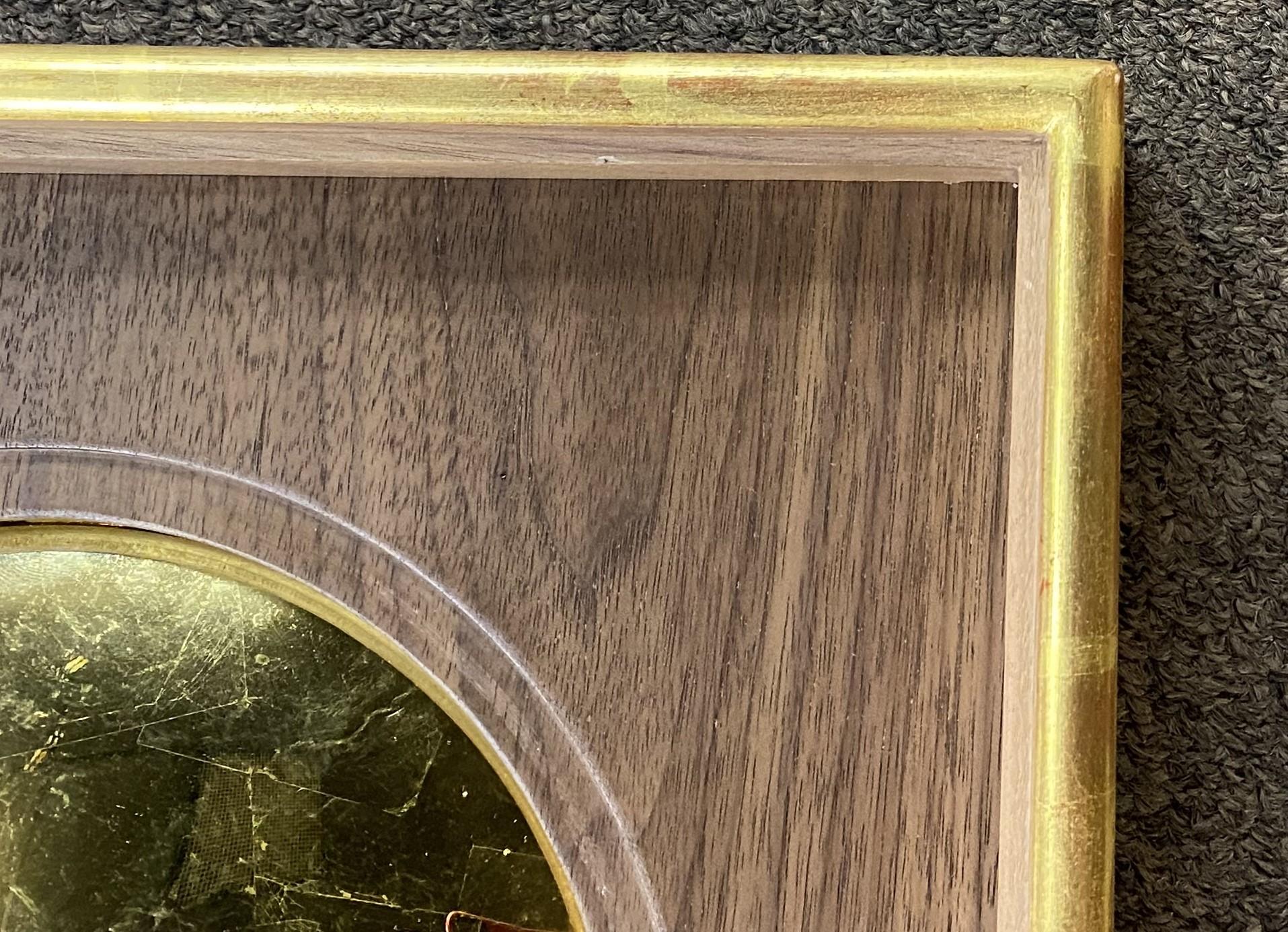 22K Gilded Looking Glass in Black Walnut Frame For Sale 3