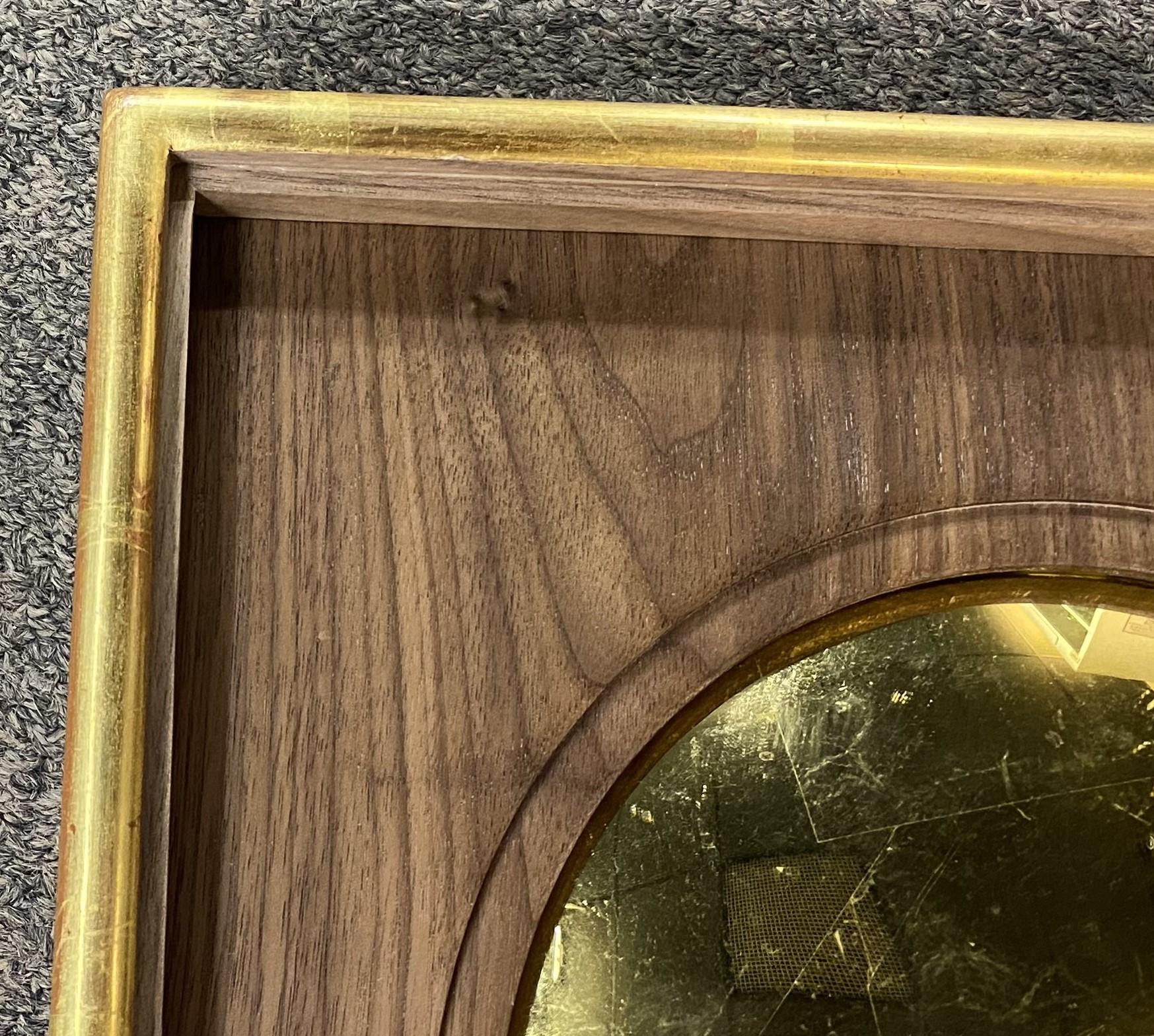 22K Gilded Looking Glass in Black Walnut Frame For Sale 4