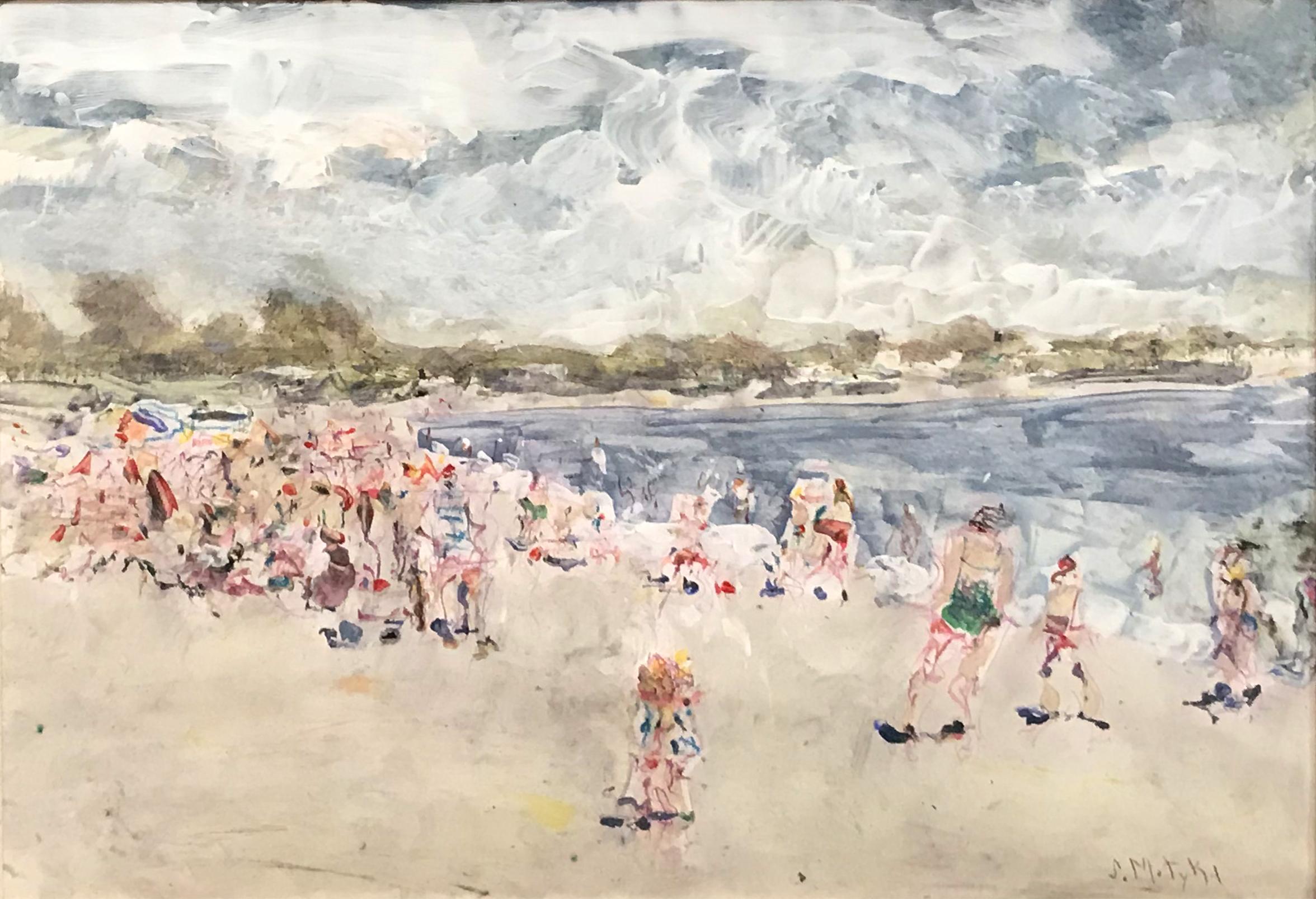 Beach Scene - Painting by Stephen Motyka