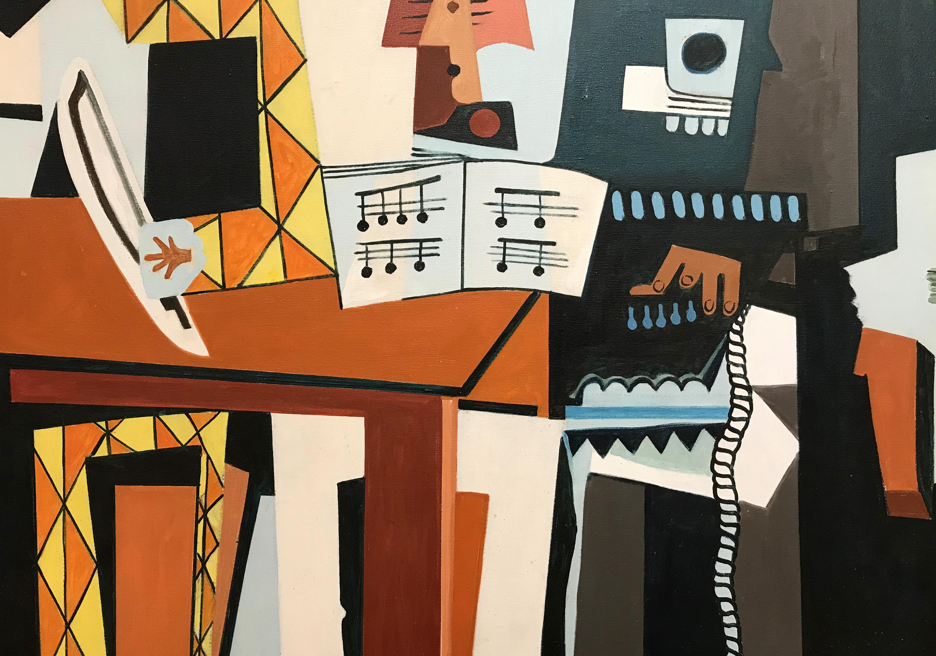 Three Musicians - Cubist Painting by Ike Tennessee Parker