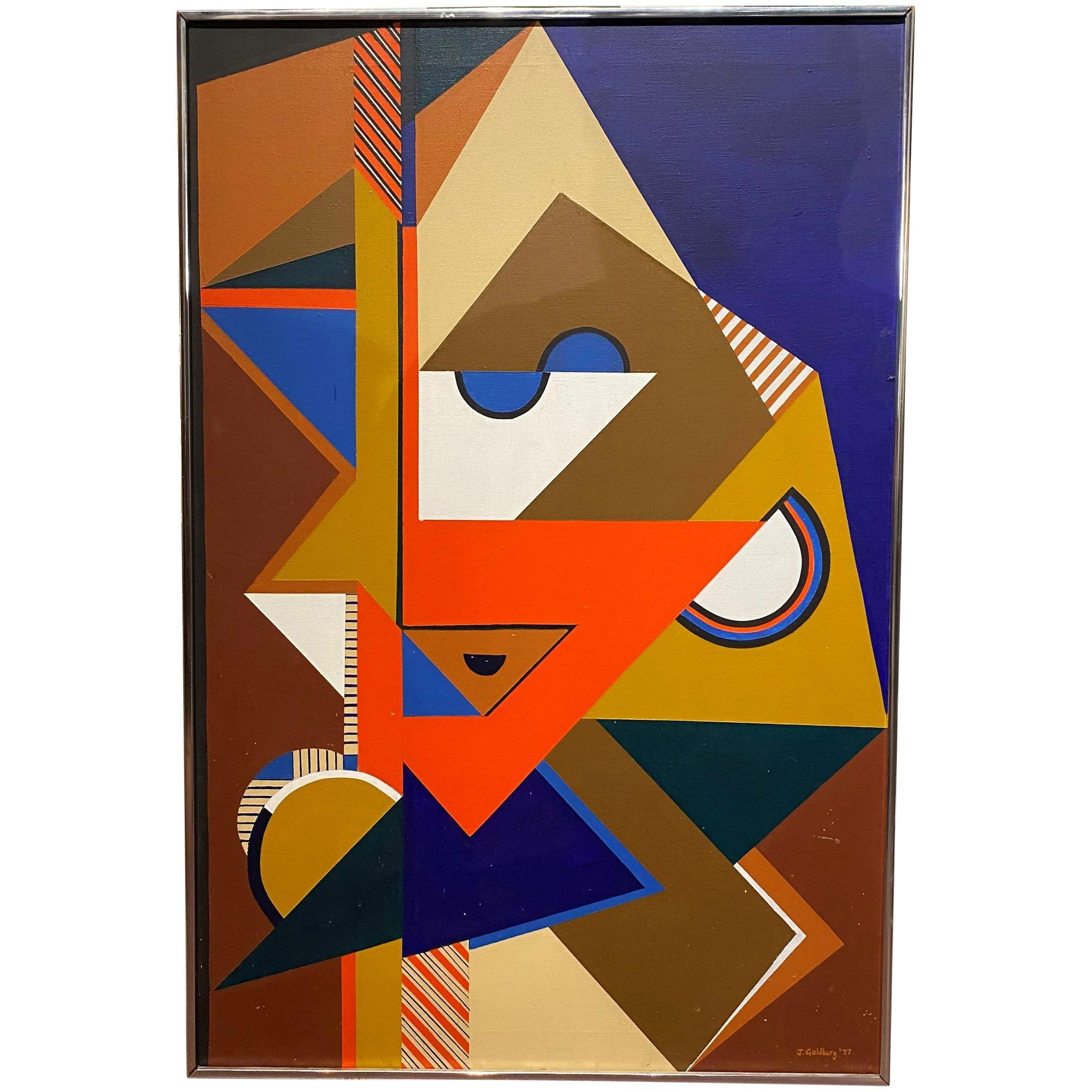 J. Goldberg Abstract Painting - Cubist Abstract