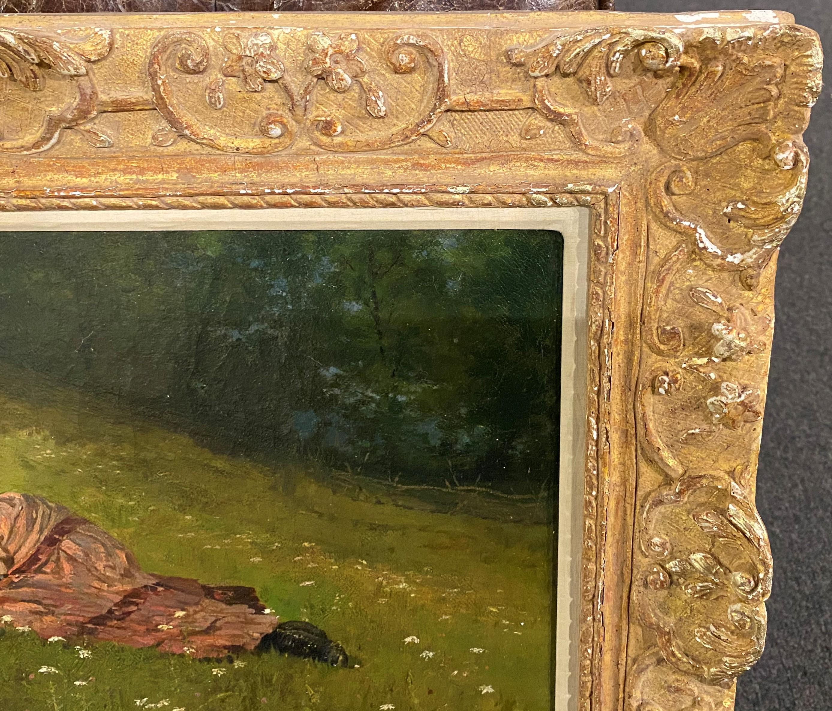 Girl in a Pink Dress - Brown Figurative Painting by Francis 