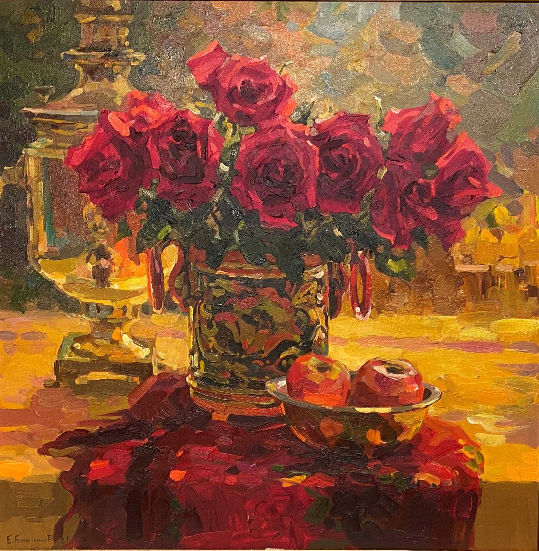 Russian Roses - Painting by Evgeny Baranov