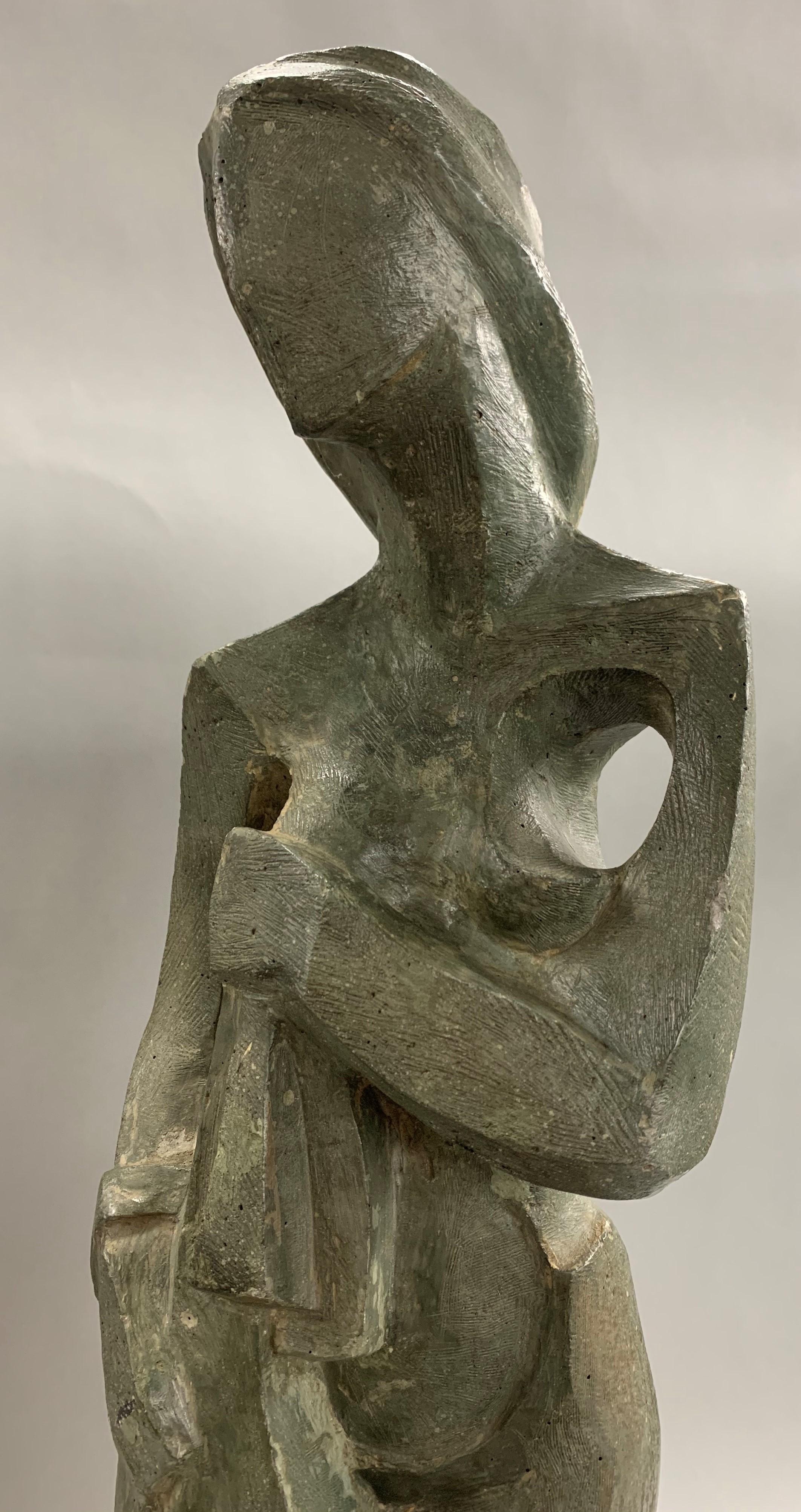 Woman Walking - Brown Abstract Sculpture by Robert Hughes