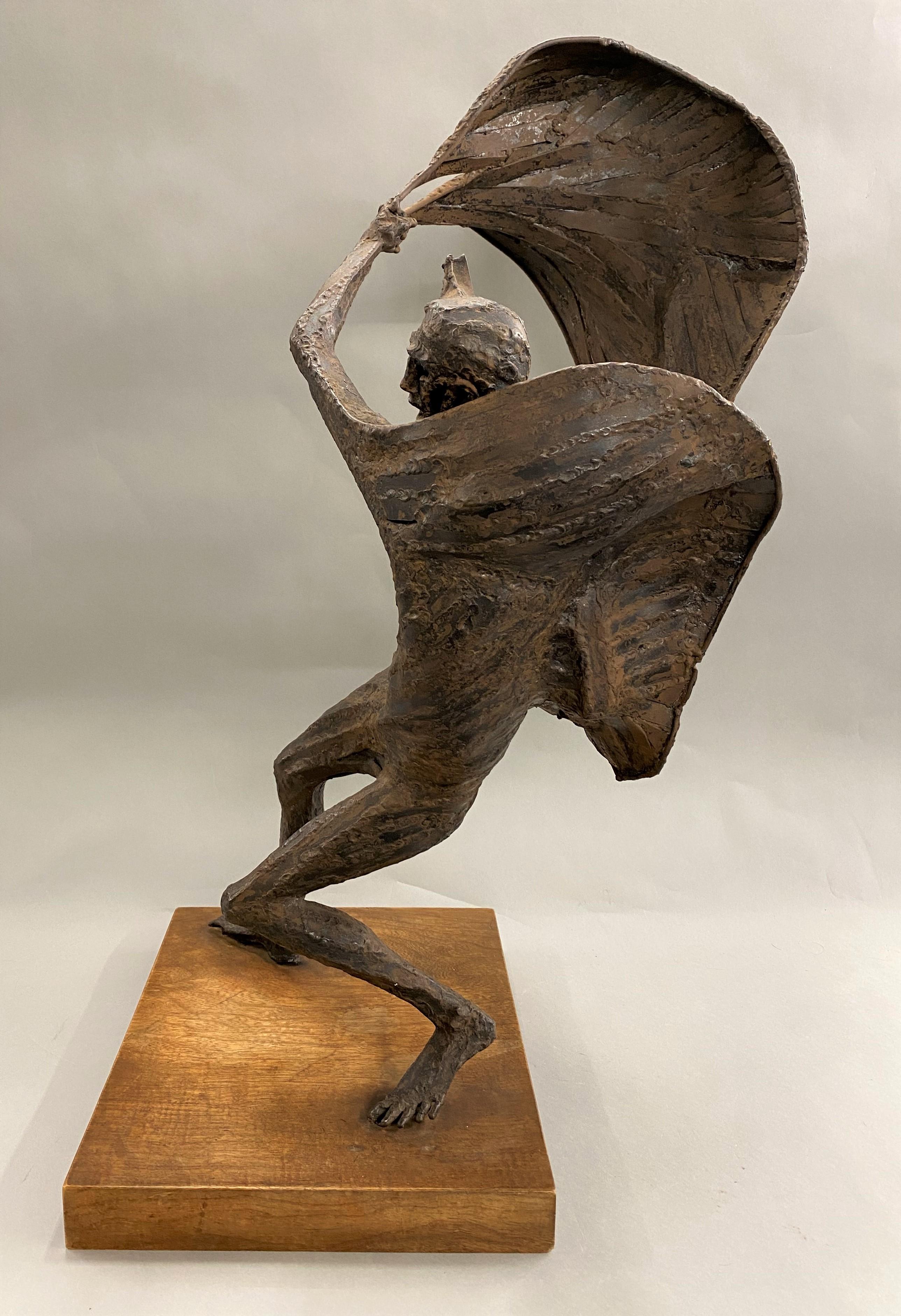 Man in the Wind - Abstract Expressionist Sculpture by Barbara Lekberg