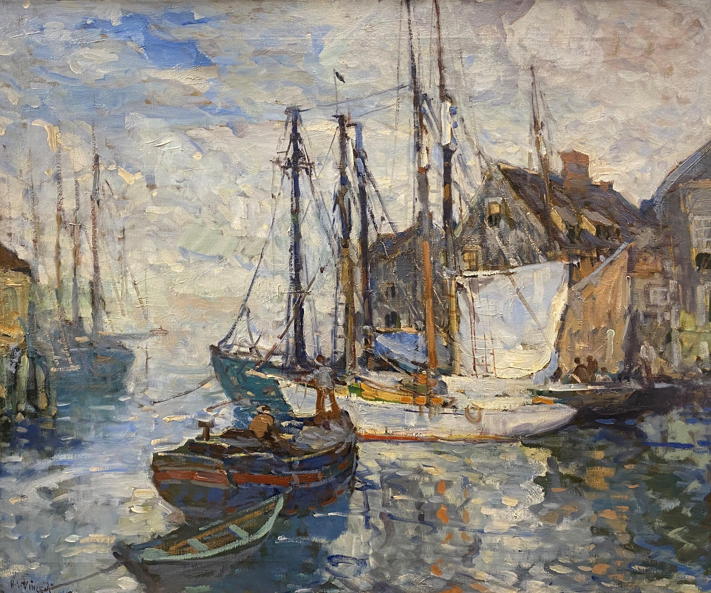 An Unfrequented Harbor - Painting by Harry Aiken Vincent