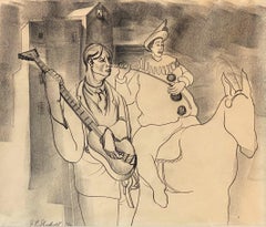 Circus Clown and Guitarist