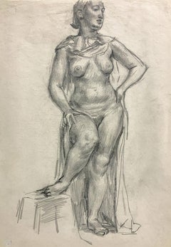 Vintage Untitled (Female Figure) [Draped Standing Nude]