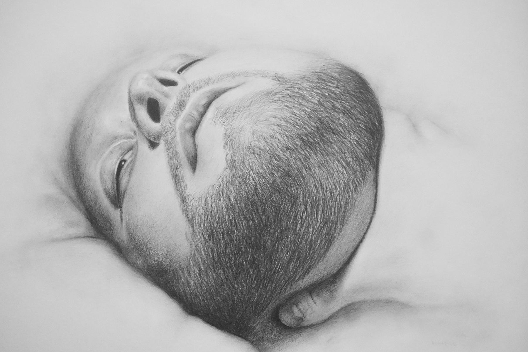 Stephen Koharian  Portrait - Untitled portrait with hand on throat
