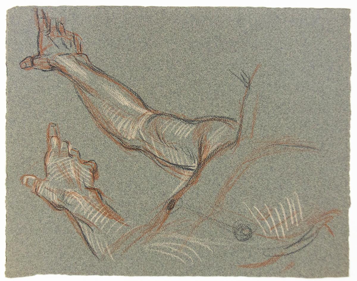 Male Torso (Studies of a Hand) - Art by Paul Cadmus