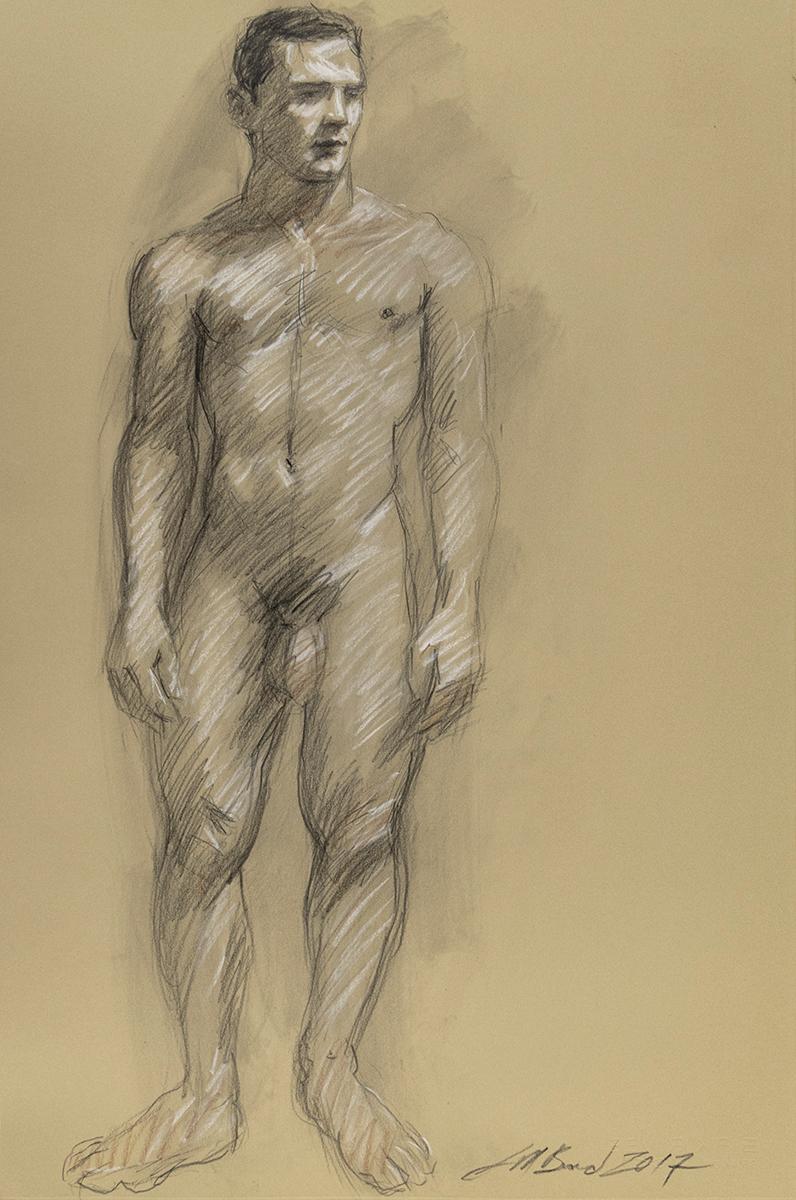 Untitled (Standing Male Nude) - Art by Mark Beard