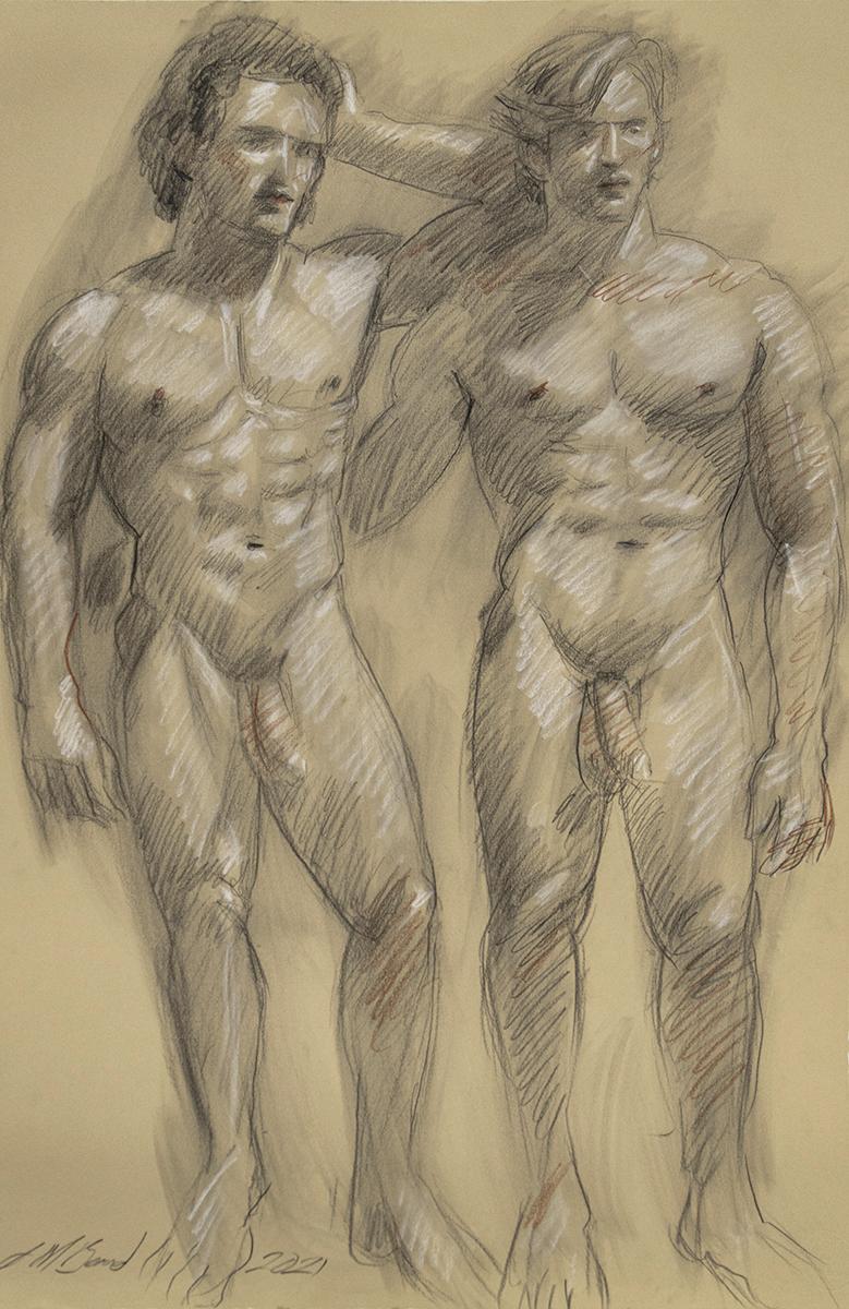Untitled (Two Standing Nudes) - Art by Mark Beard