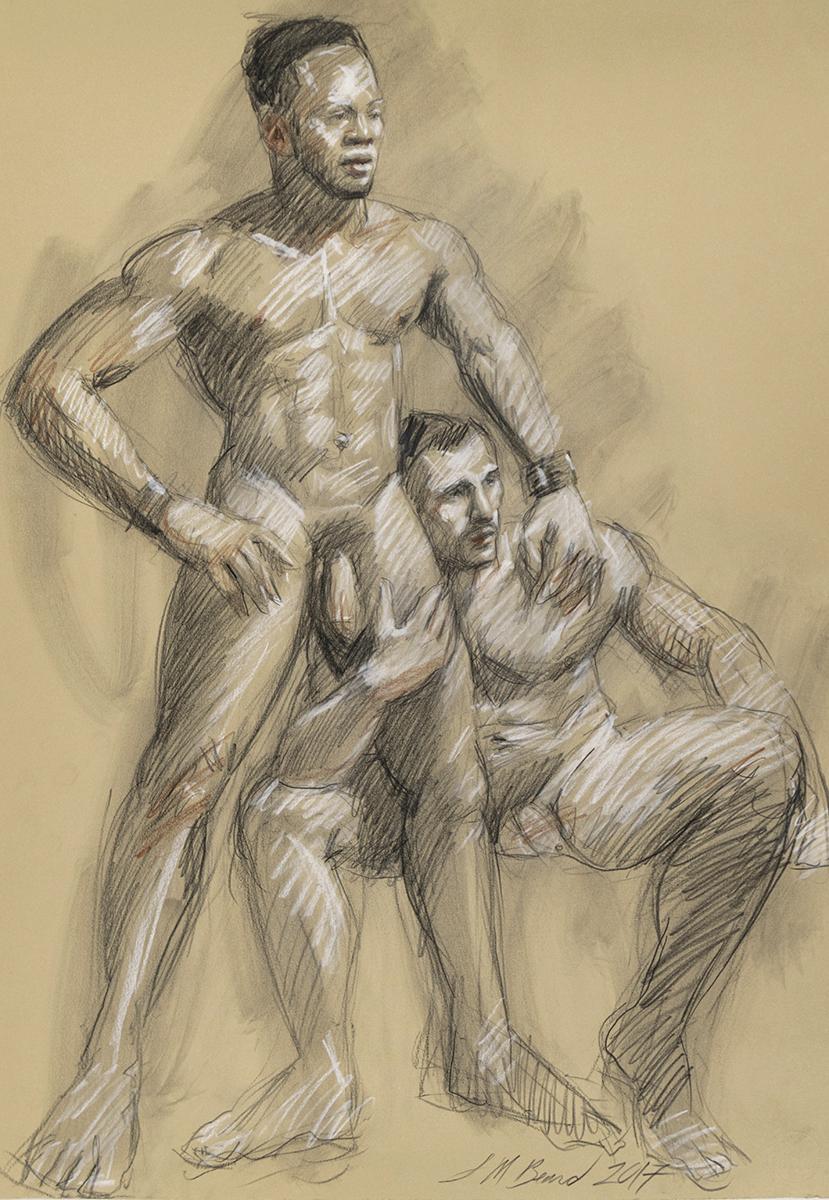 Mark Beard Nude - Untitled (Two Men, Sitting and Standing)