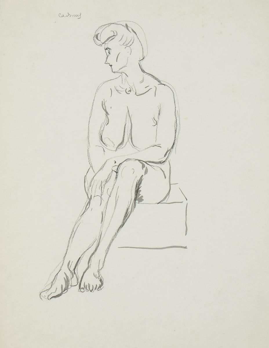 Seated Nude Female - Art by Paul Cadmus