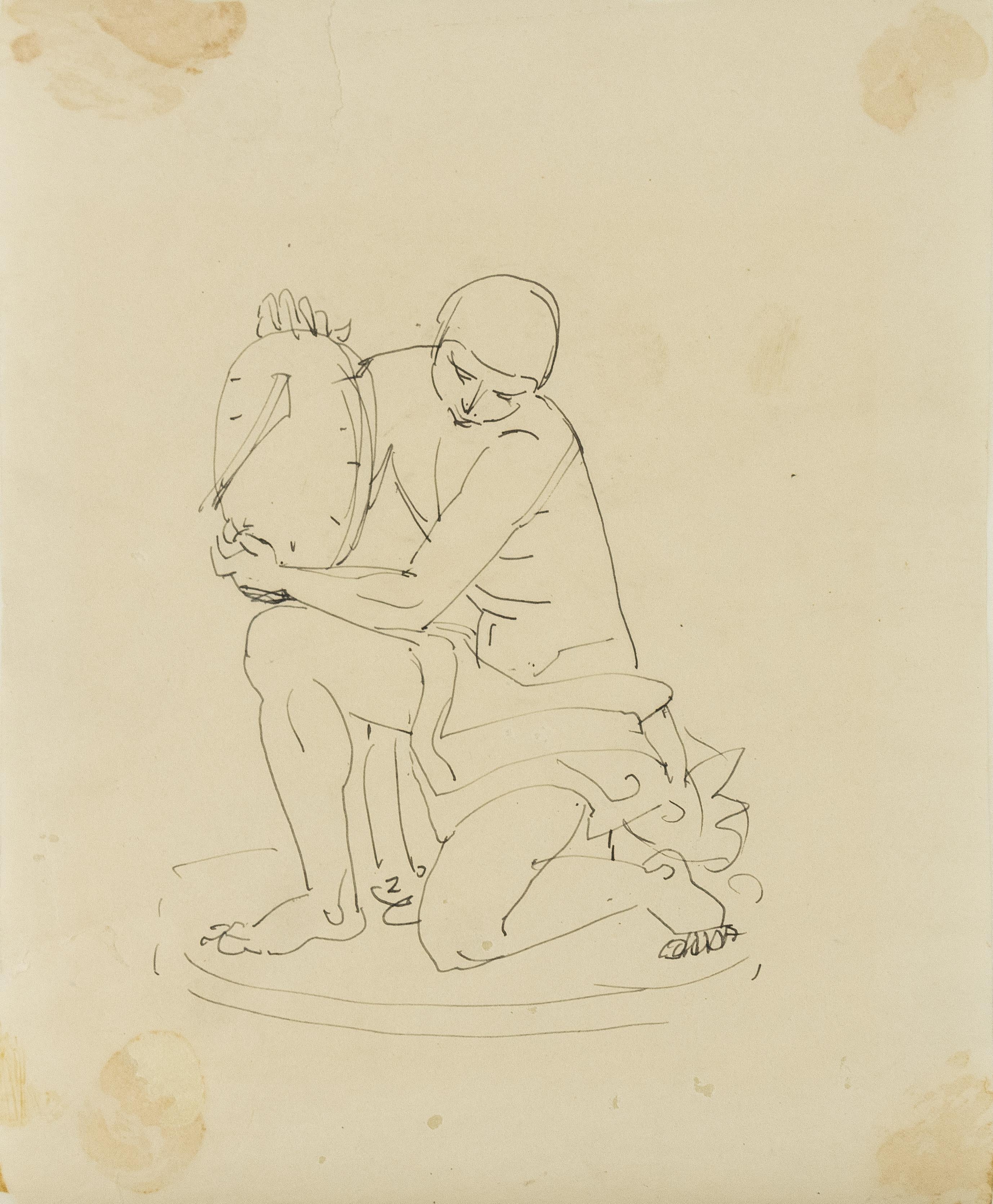 Kneeling Man Study [Study for “Garden of Eden Sundial, ” 1941] - Art by Paul Manship