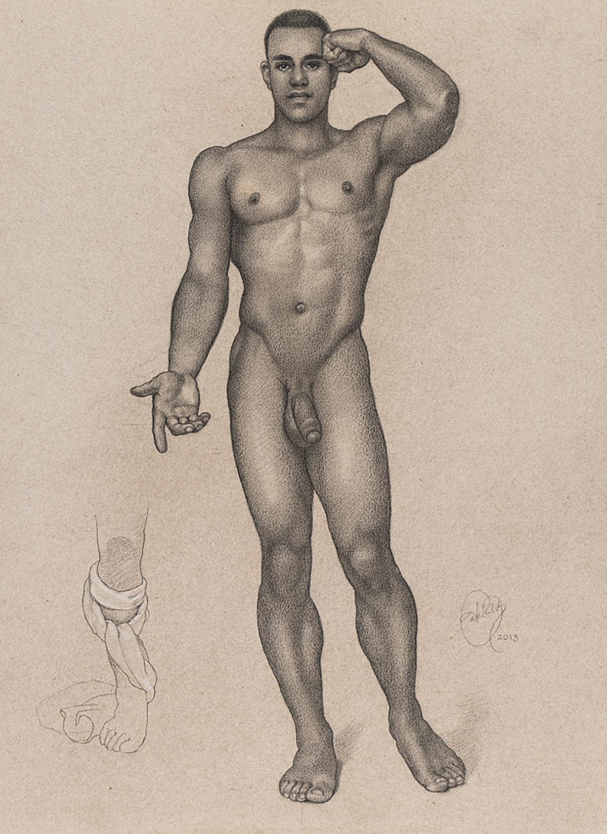 Untitled (Standing Male Nude 1) - Art by James Childs