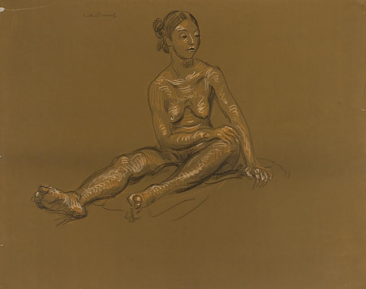 Paul Cadmus Figurative Art - Seated Female Nude