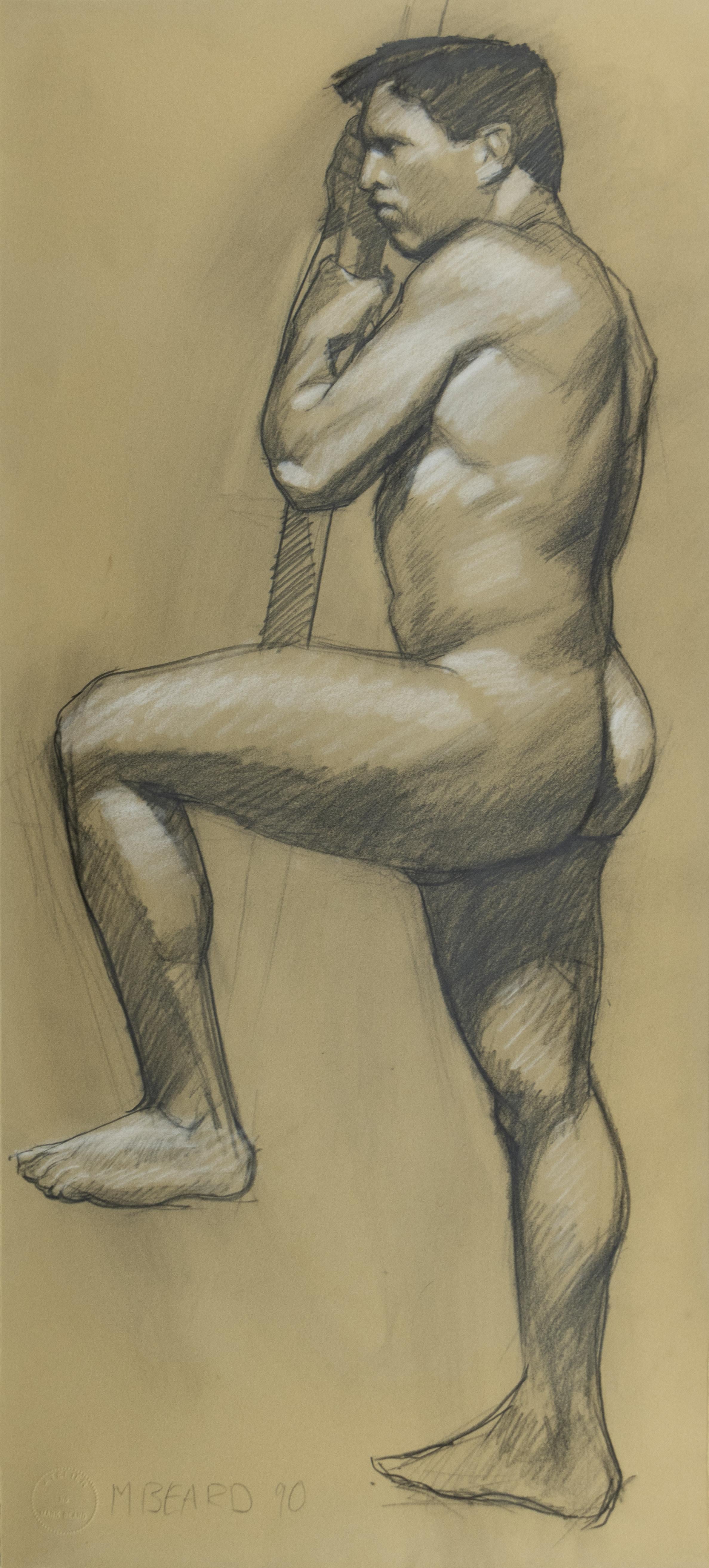 Untitled (Nude Man with Raised Leg) - Art by Mark Beard