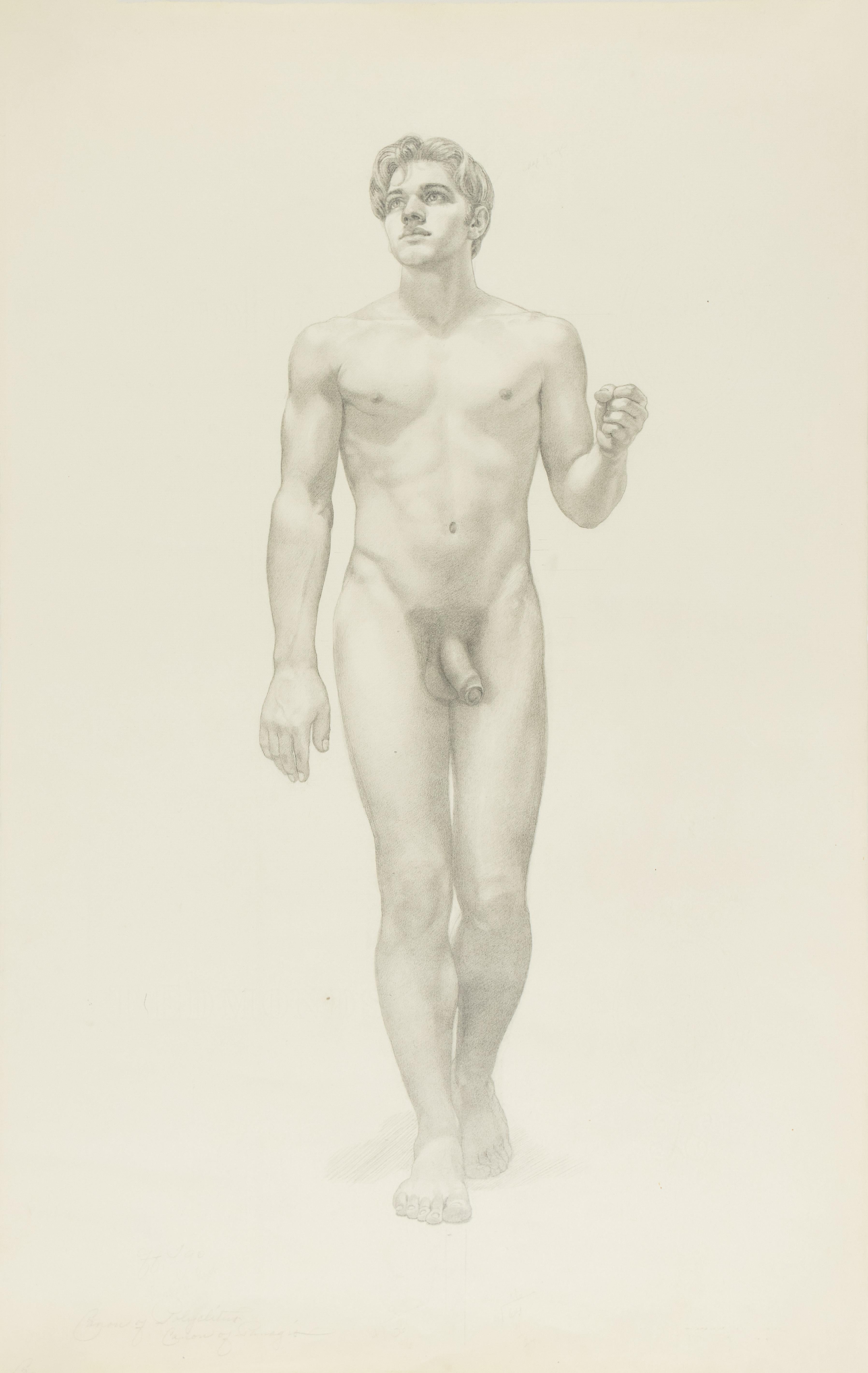 James Childs Nude – Ohne Titel (Stehender Akt mit Faust)