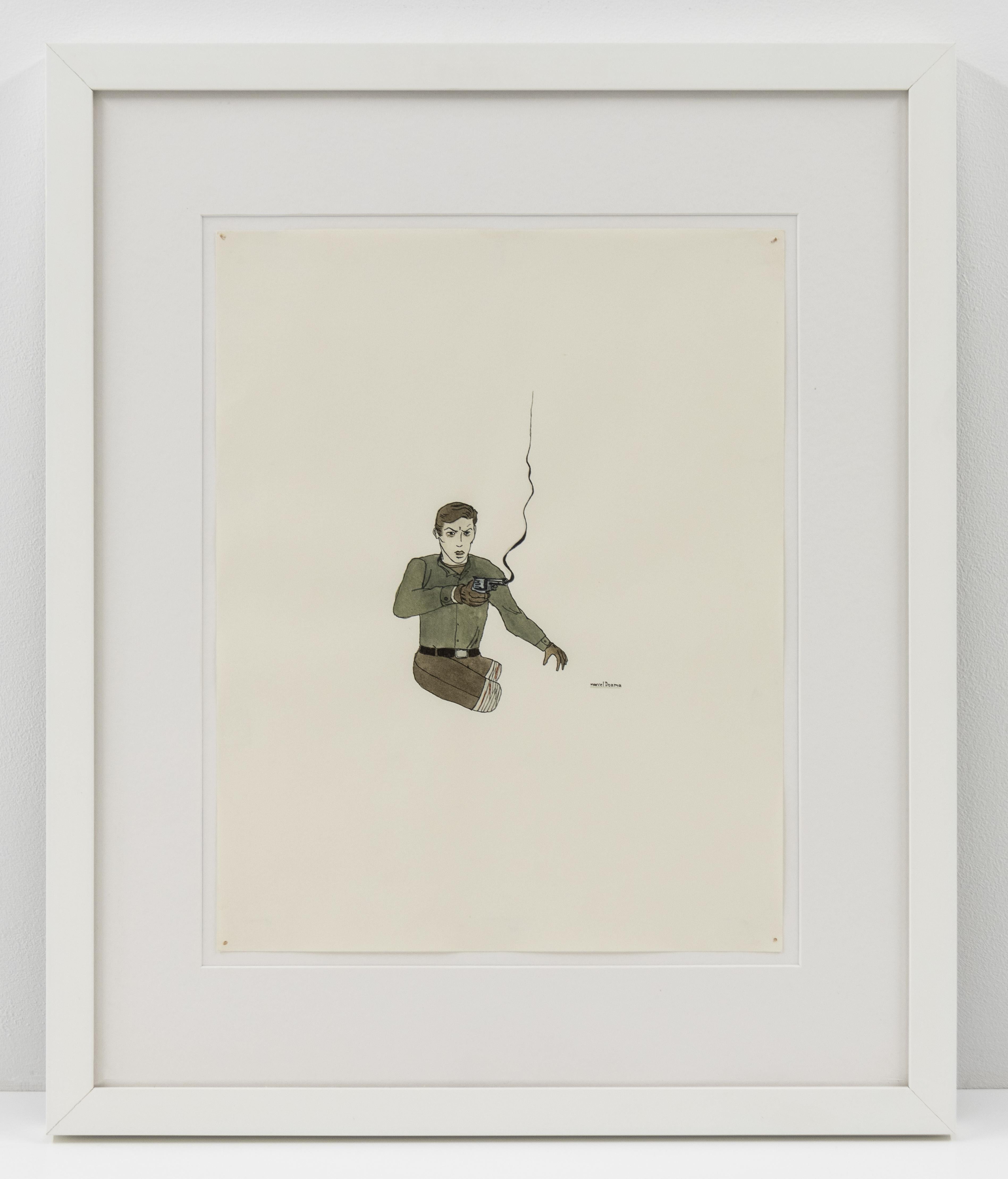 Untitled (Double-Amputee with Gun) - Contemporary Art by Marcel Dzama