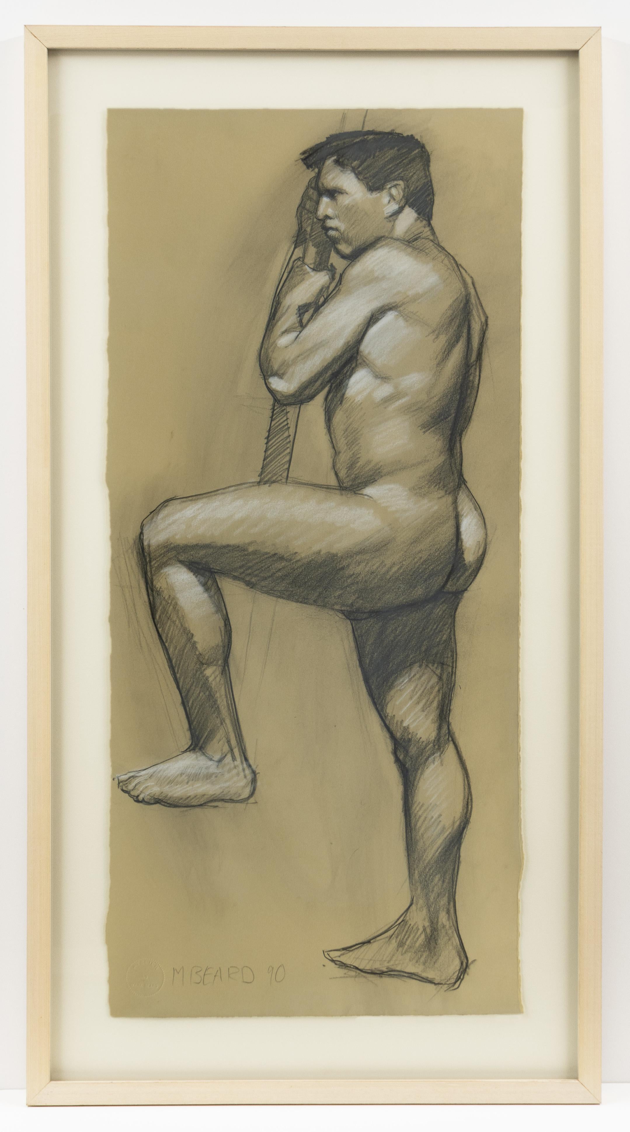 Untitled (Nude Man with Raised Leg) - Contemporary Art by Mark Beard