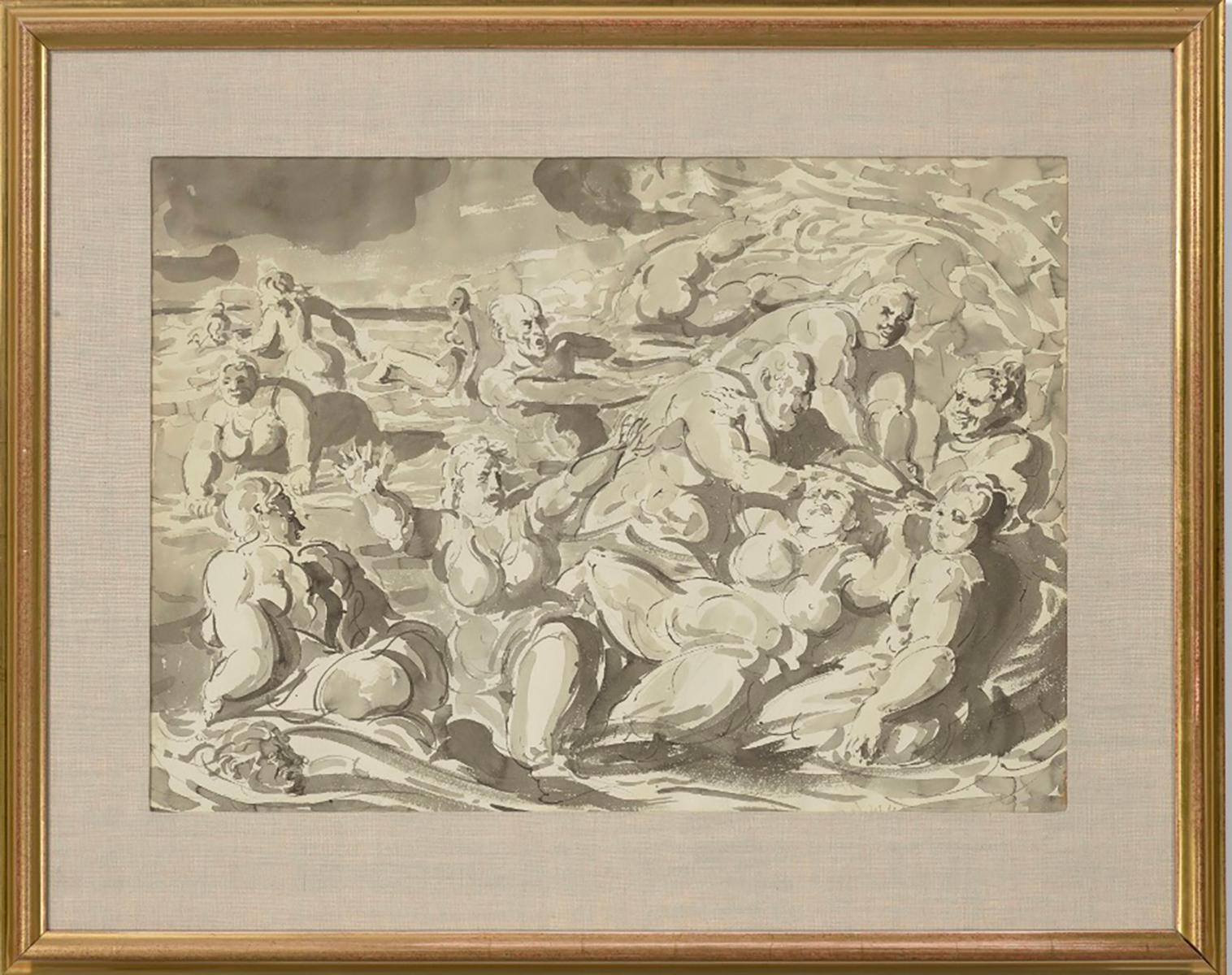 Bathers in Surf, Reginald Marsh Painting For Sale 1