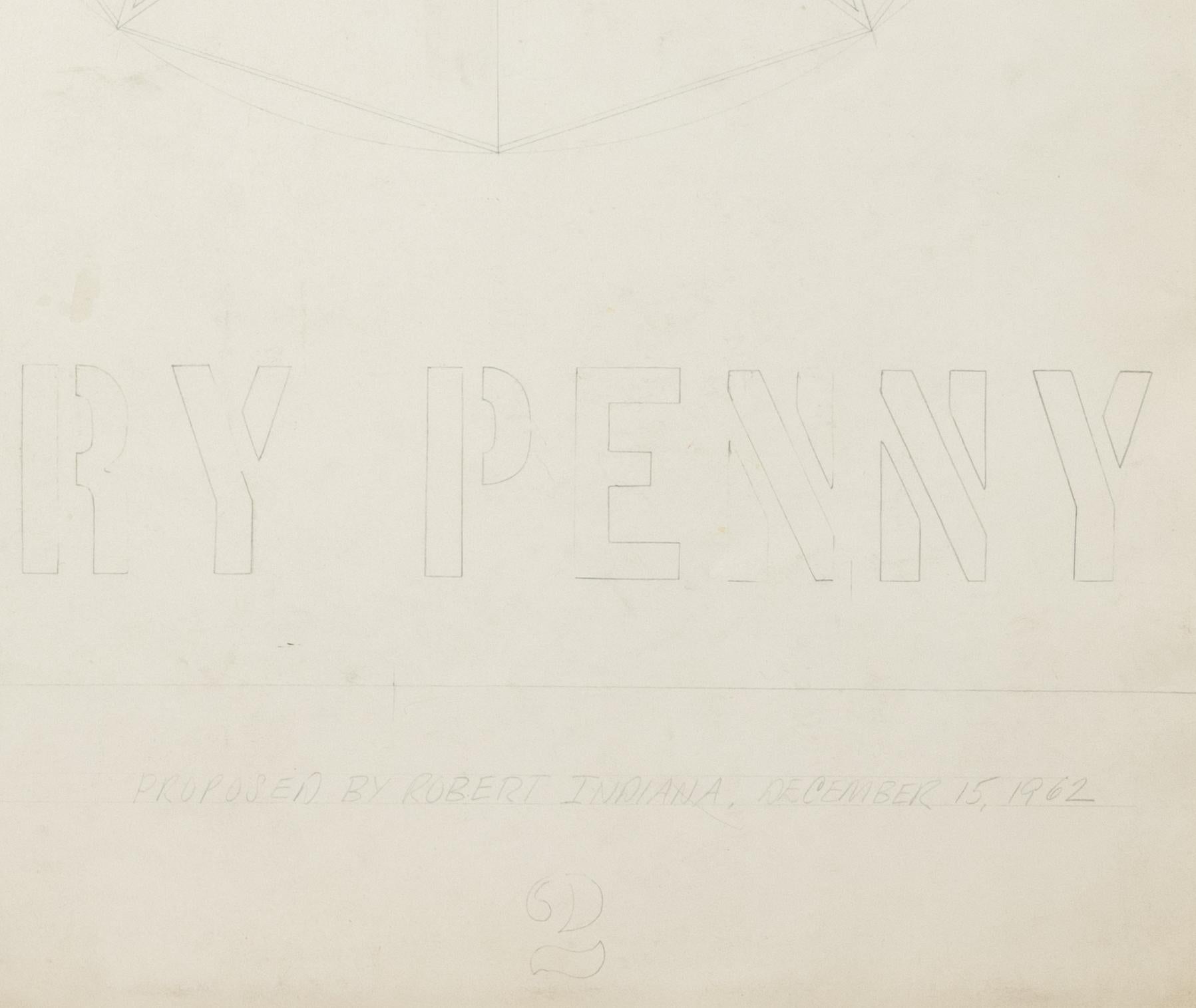 The New Glory Penny - Beige Still-Life by Robert Indiana