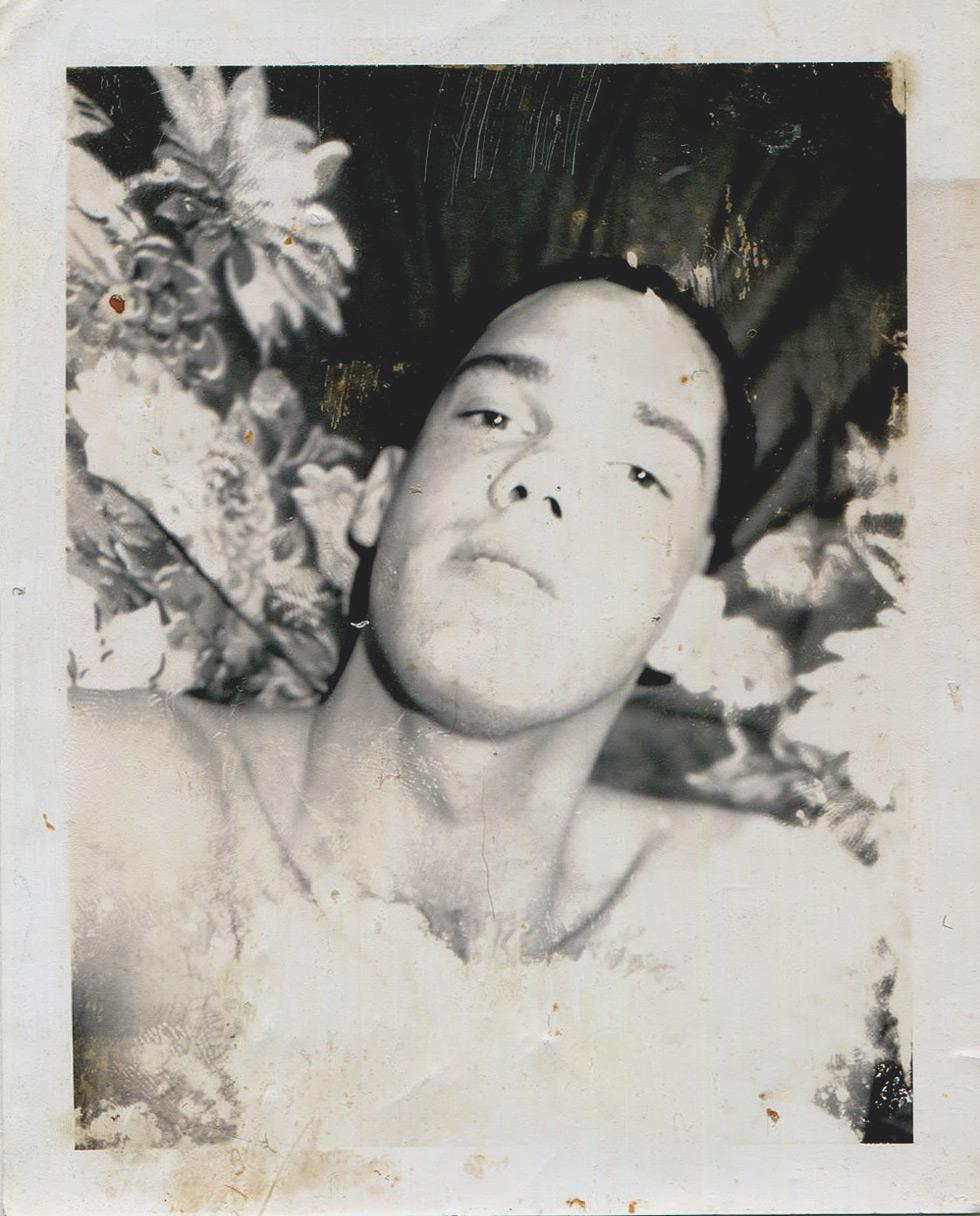 Untitled (Portrait of Robert in Front of Floral Fabric)
