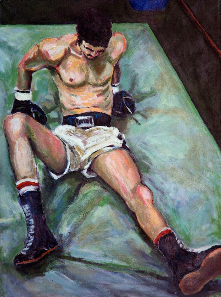 Carlo Pittore Portrait Painting - Reclining Boxer