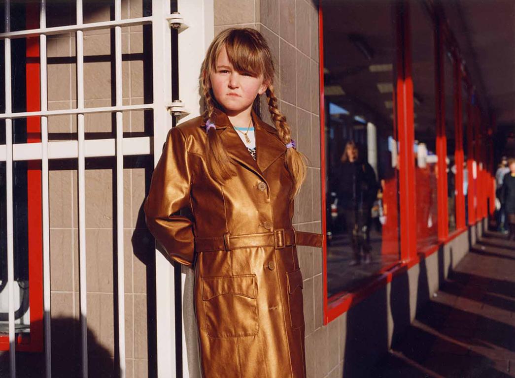 Michelle Sank Color Photograph - Girl in Gold Coat (from "Bye-Bye Baby")