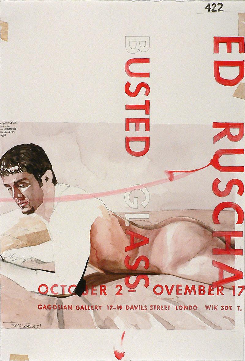 Jack Balas Figurative Art - Ed Ruscha (B)usted (Gl)ass (#422)