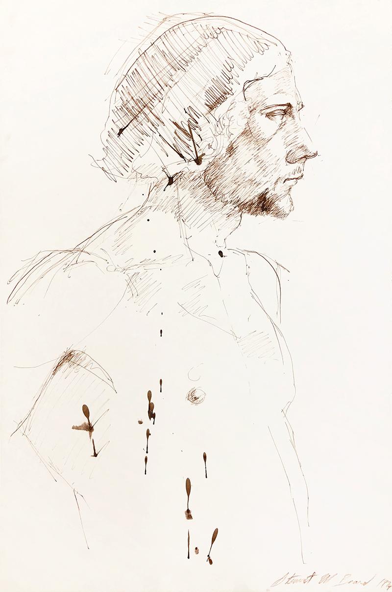 Mark Beard Figurative Art - Untitled (Male Figure Facing Right)
