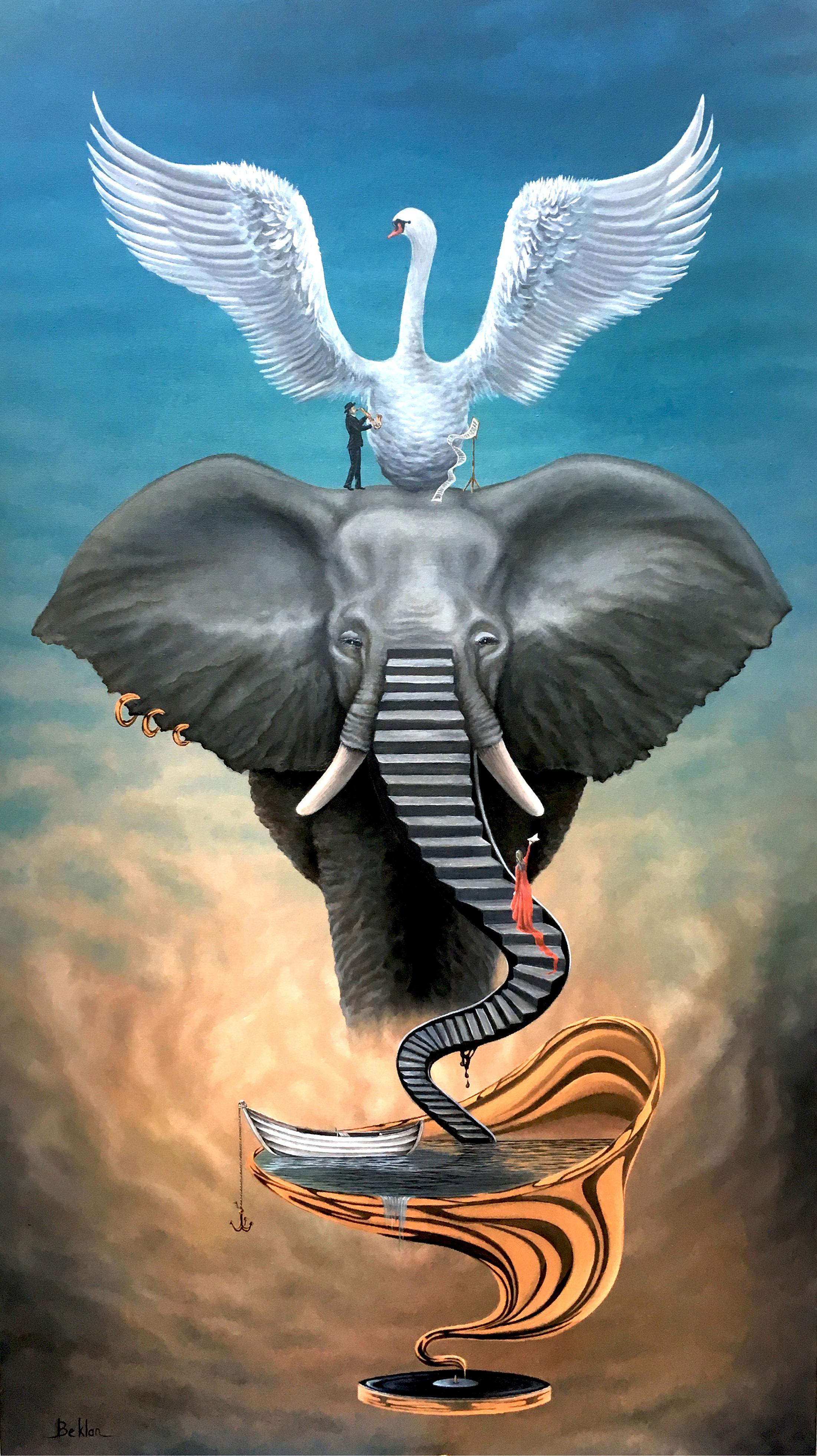 Beklan Kizilcay Animal Painting - Elephant Ladder