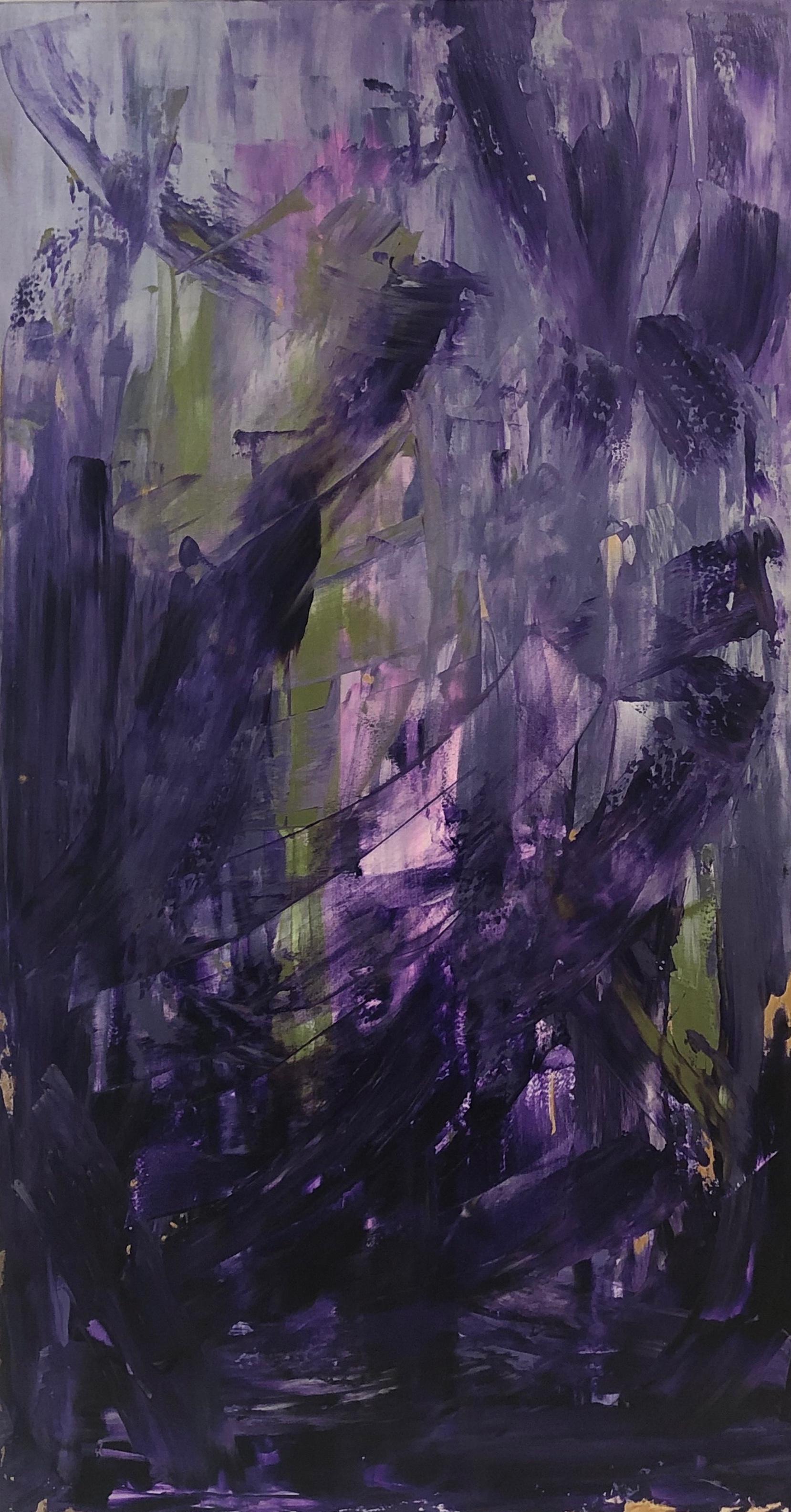 Bess Tsonis Abstract Painting - Purple Prince Dances