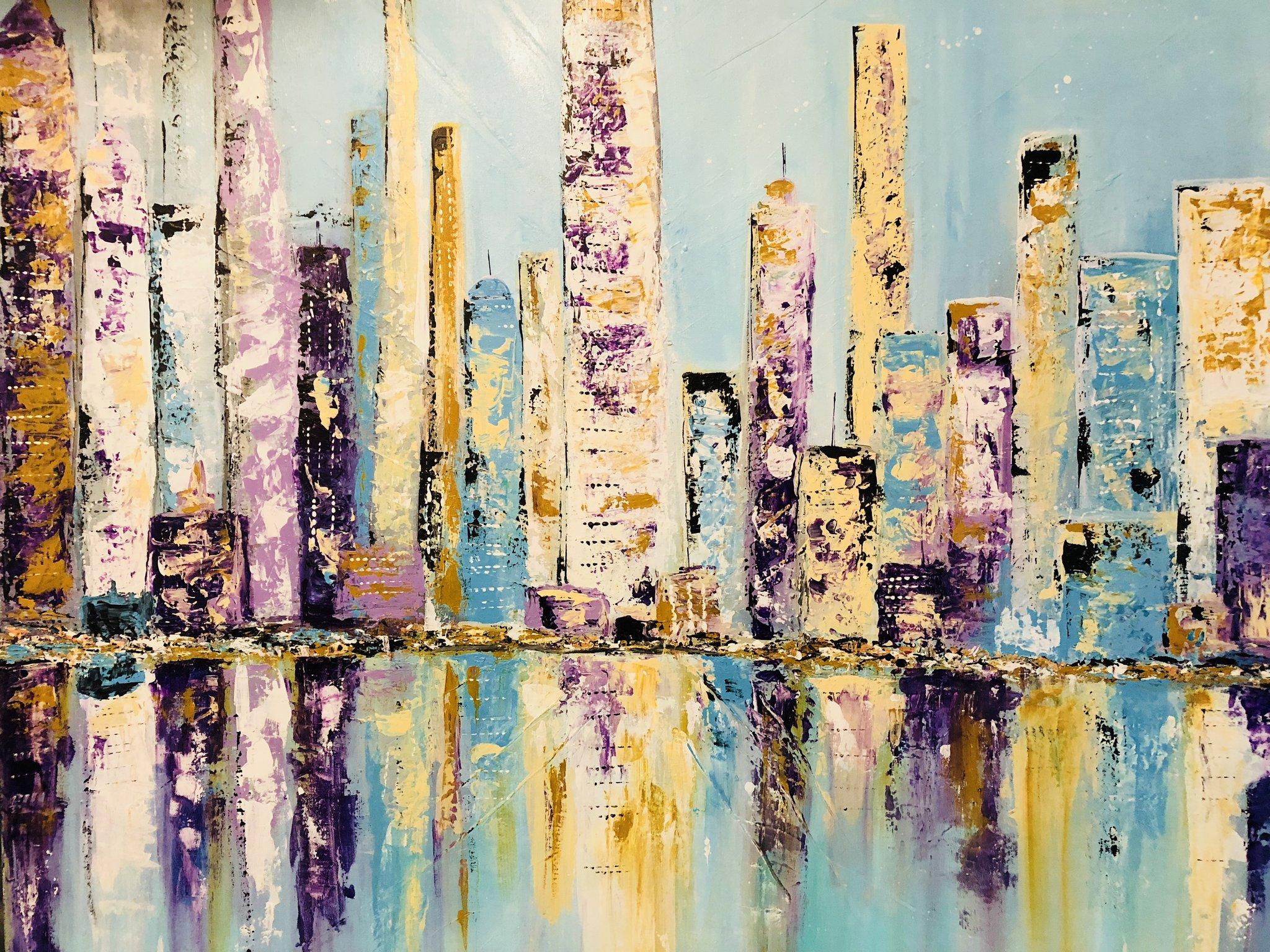 Lori Burke Landscape Painting - Big Blue City