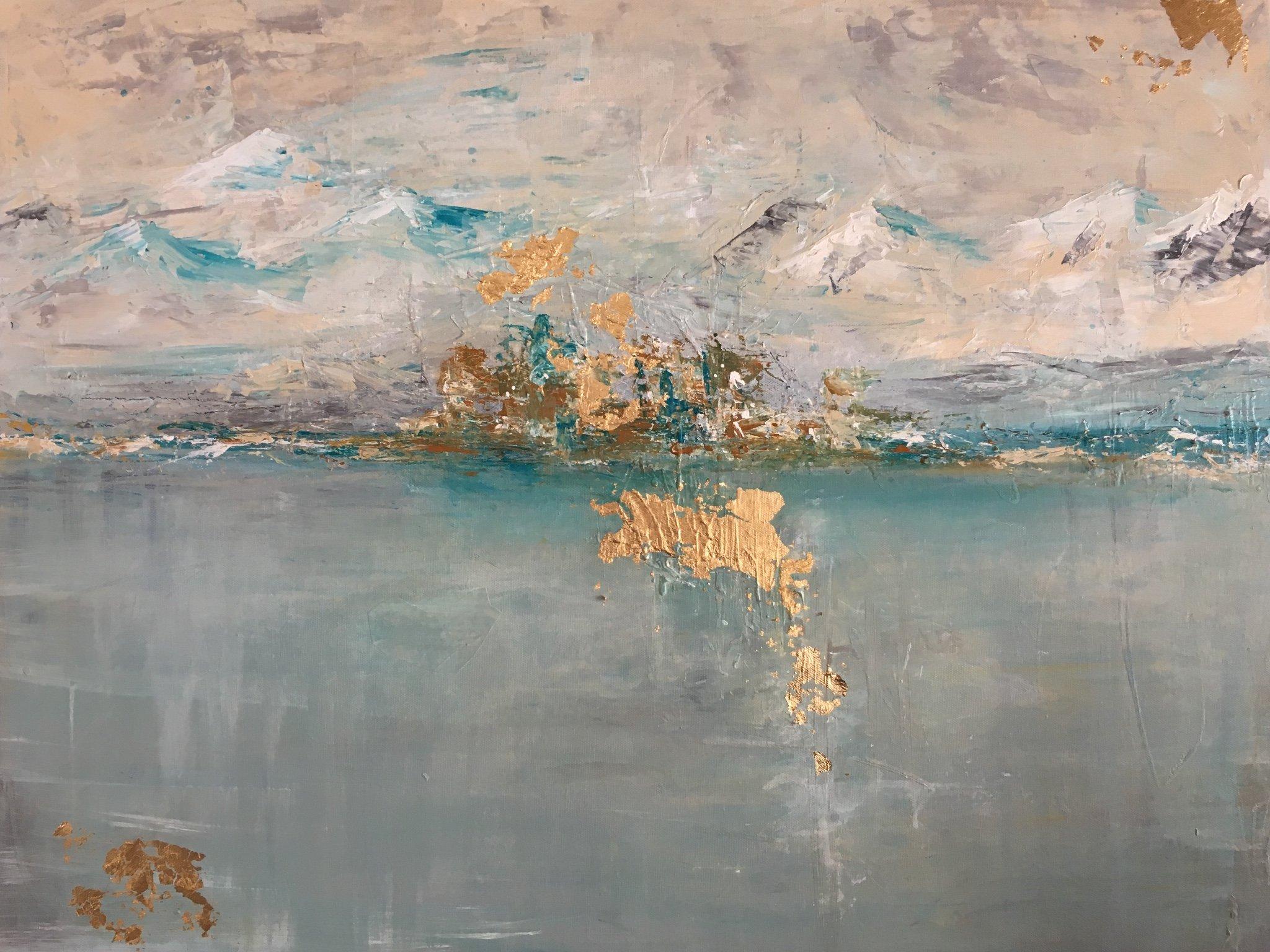 Lori Burke Landscape Painting - Misty Mountains