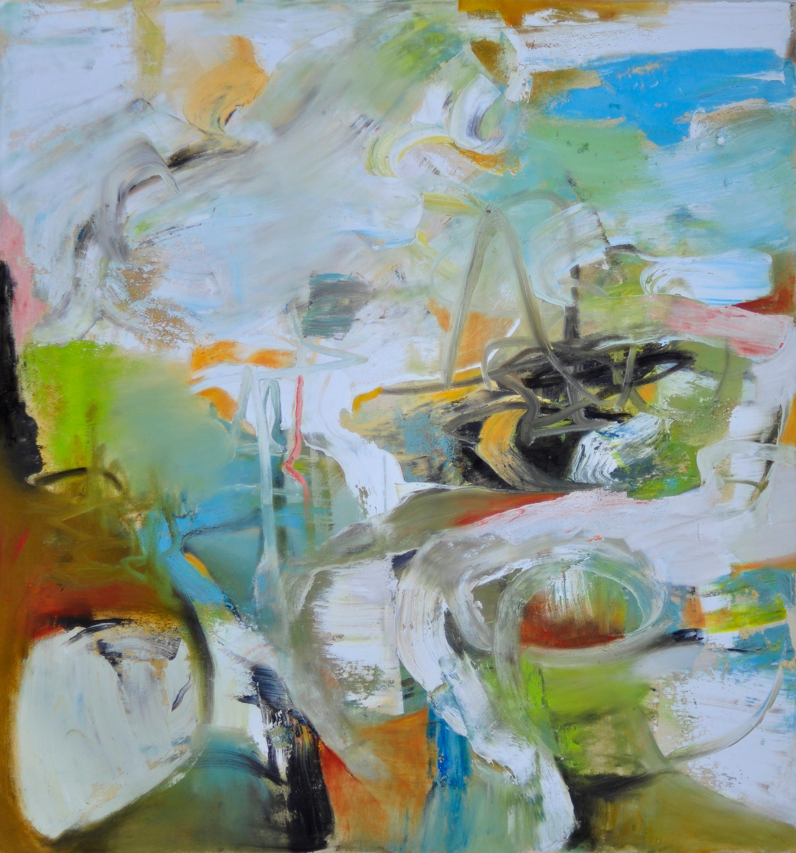 Anne Brawer Shwartz Abstract Painting - "329 Winter in Positano"
