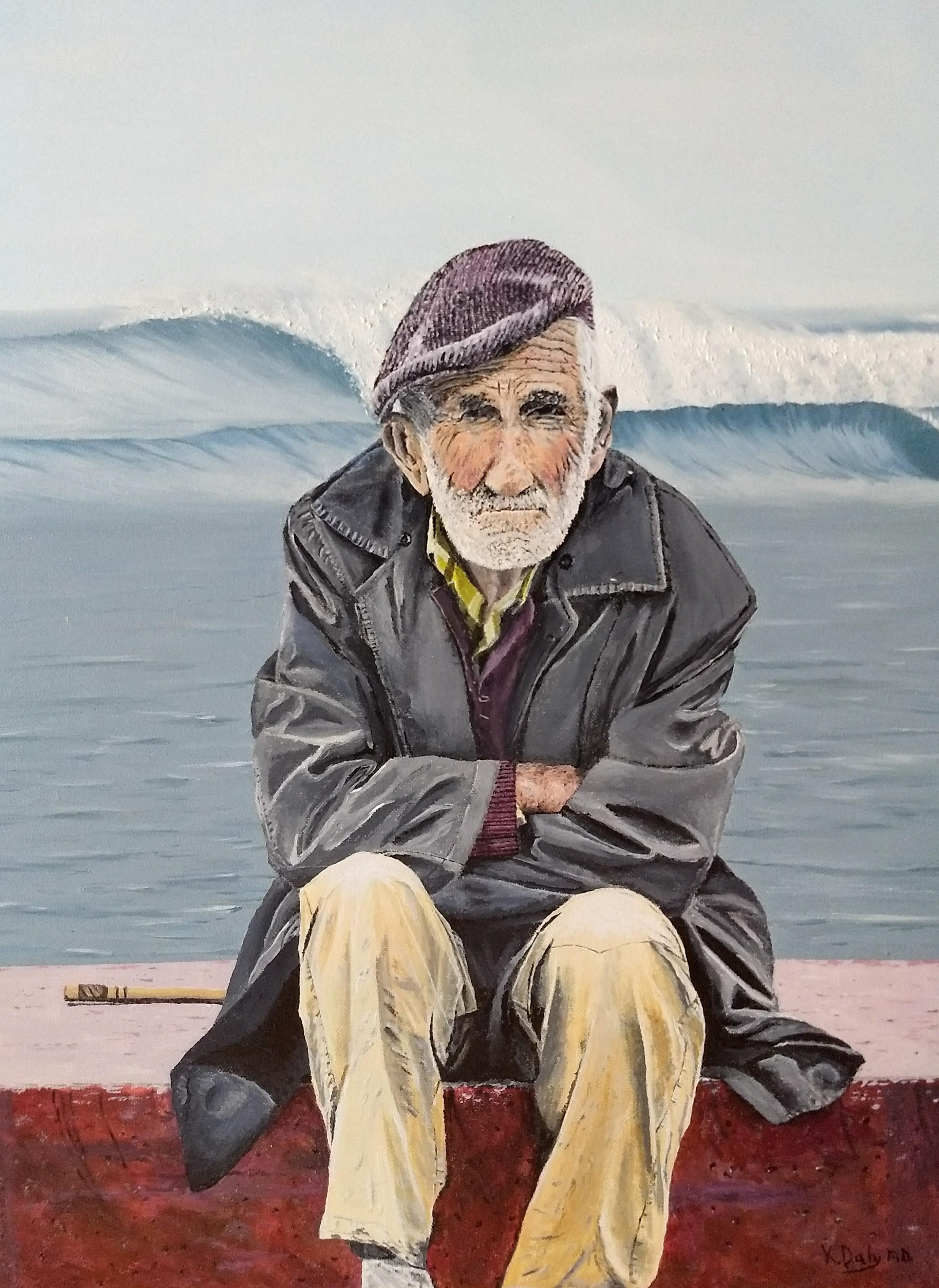 Kevin Daly Figurative Painting - "The Old Waterman"