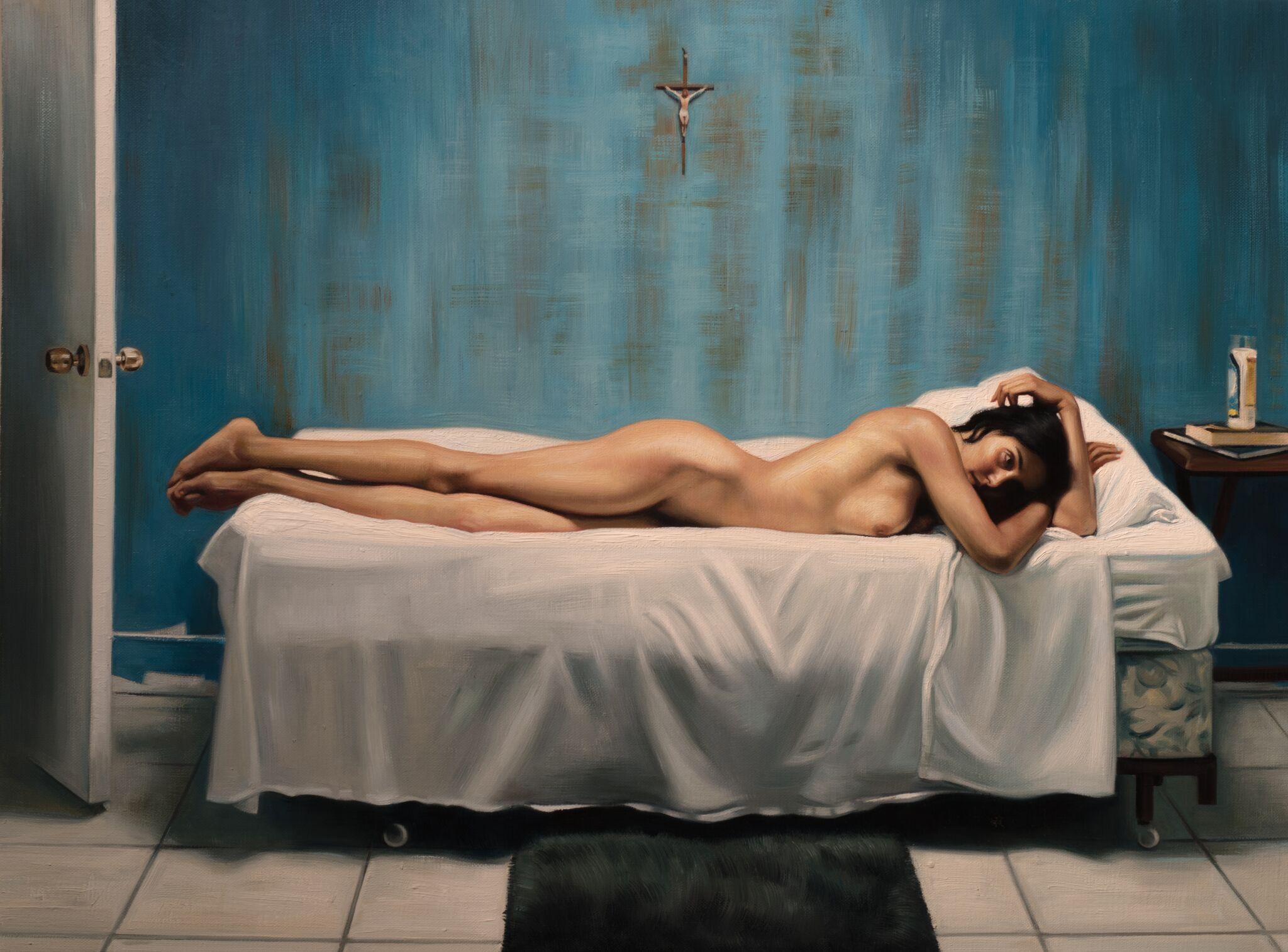 David Alvarado Nude Painting - Restive Slumber