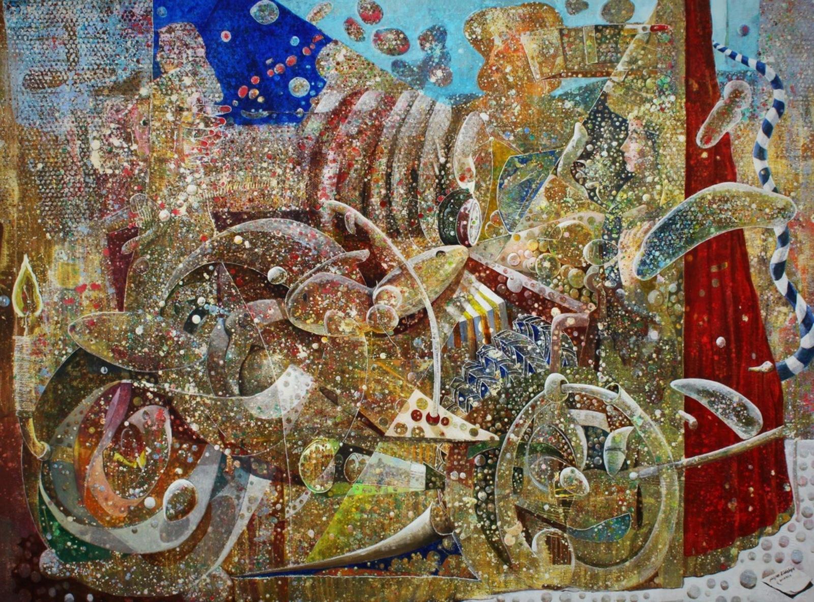Pepe Hidalgo Figurative Painting - The Quixotoc State Machinery