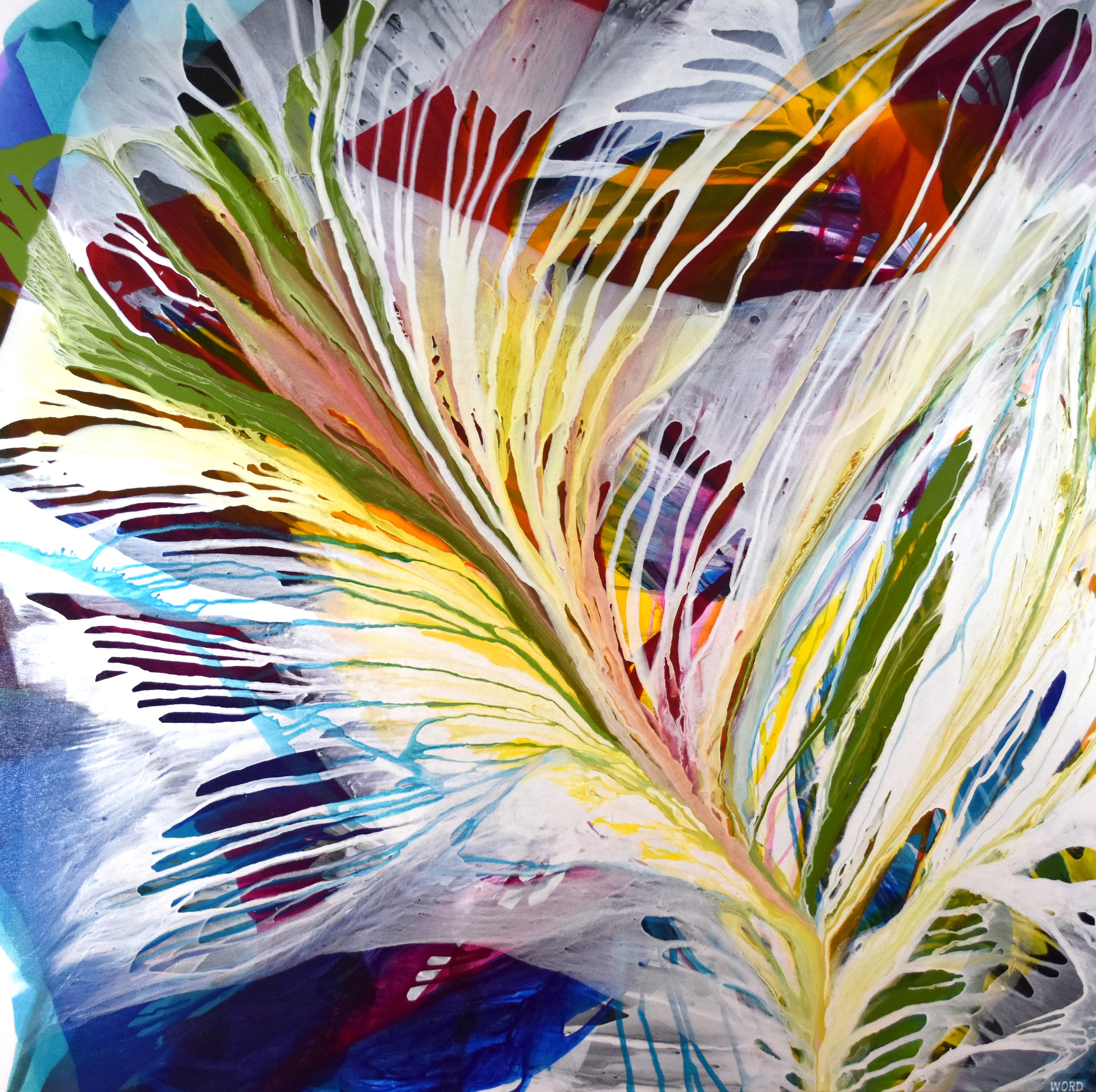 Kate Browning Word Abstract Painting - God Gives us Roots and Wings
