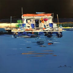 BOATS, HARBOUR, FLOATING ISLANDS OR BOATS