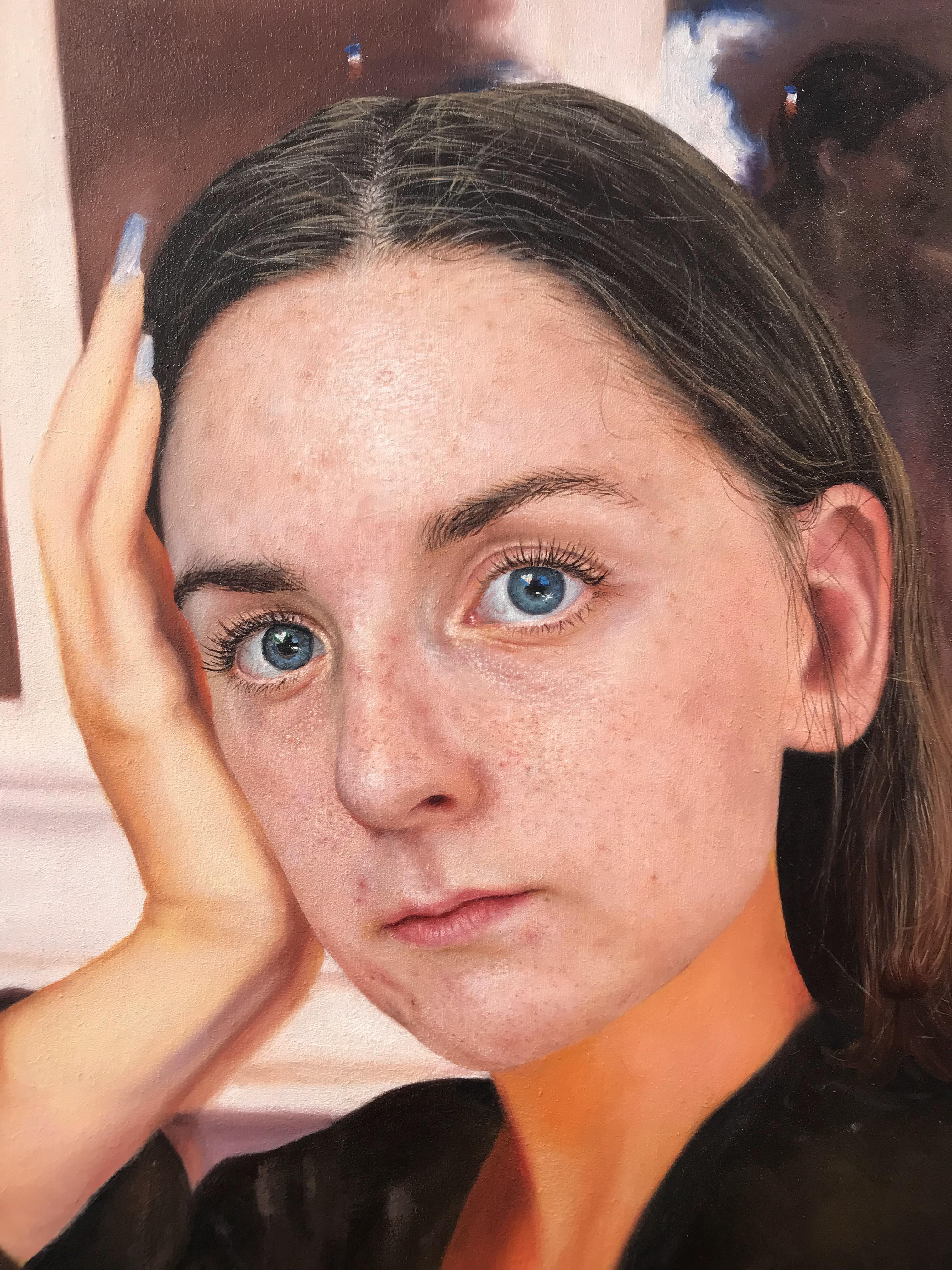 Katelyn Ledford’s work is concerned with our dependence on the virtual self in the digital age—a surface invention of who we are—and how such a creation can reduce our sense of “self.” Employing various methods of realism, Ledford explores the