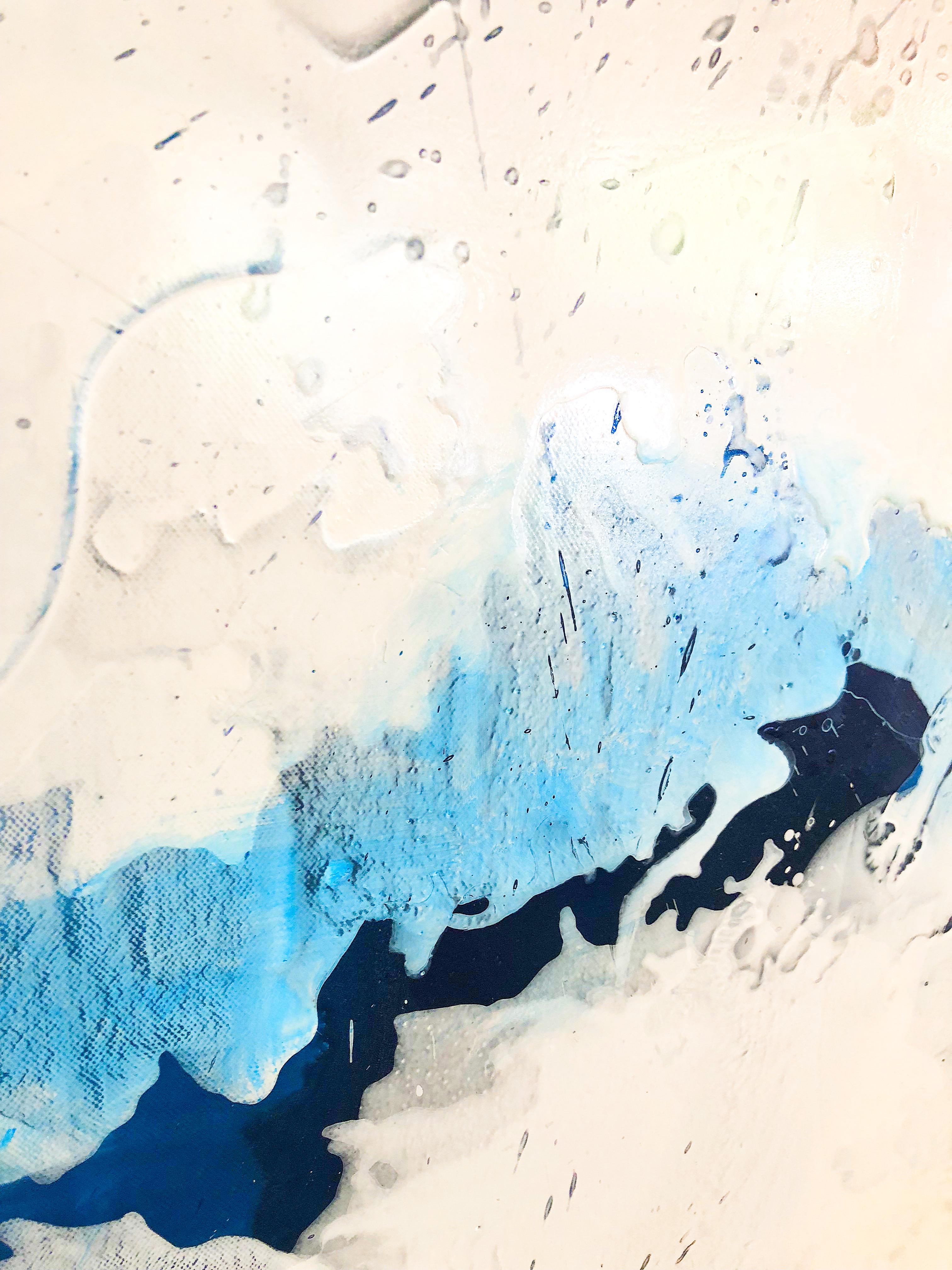 Electric Blue II - Original on Canvas - Painting by Barbara Coburn