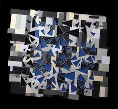 Blue Inellipse, Collage by European Artist Adrian Pojoga 21st Century Art
