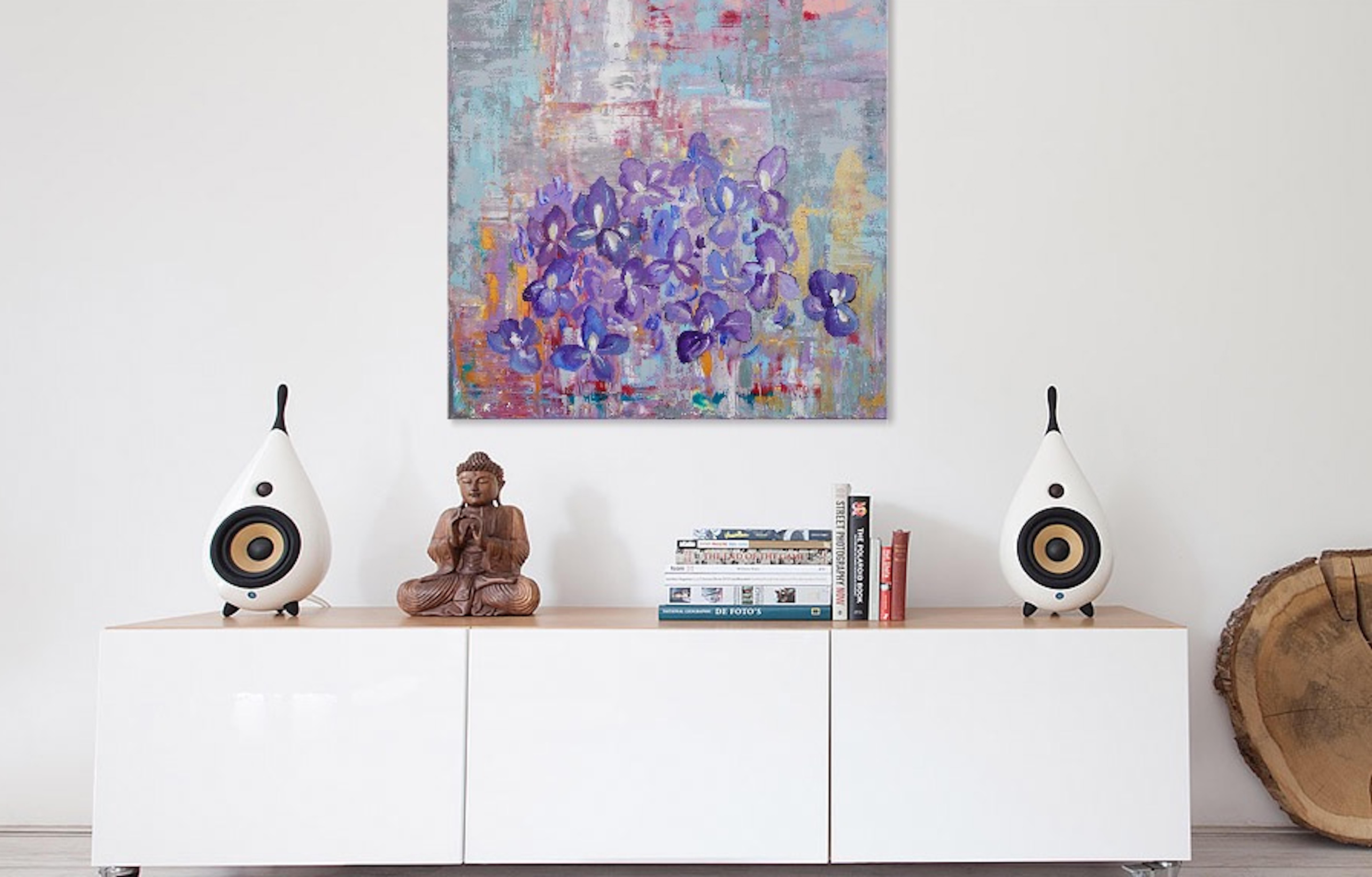Irises by European Artist Maria Dermengiu Contemporary 21st Century Abstract Art For Sale 2