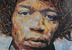 Rock Stars Jimi Hendrix - Collage by Andrei Pojoga Decorative 21st Century Art