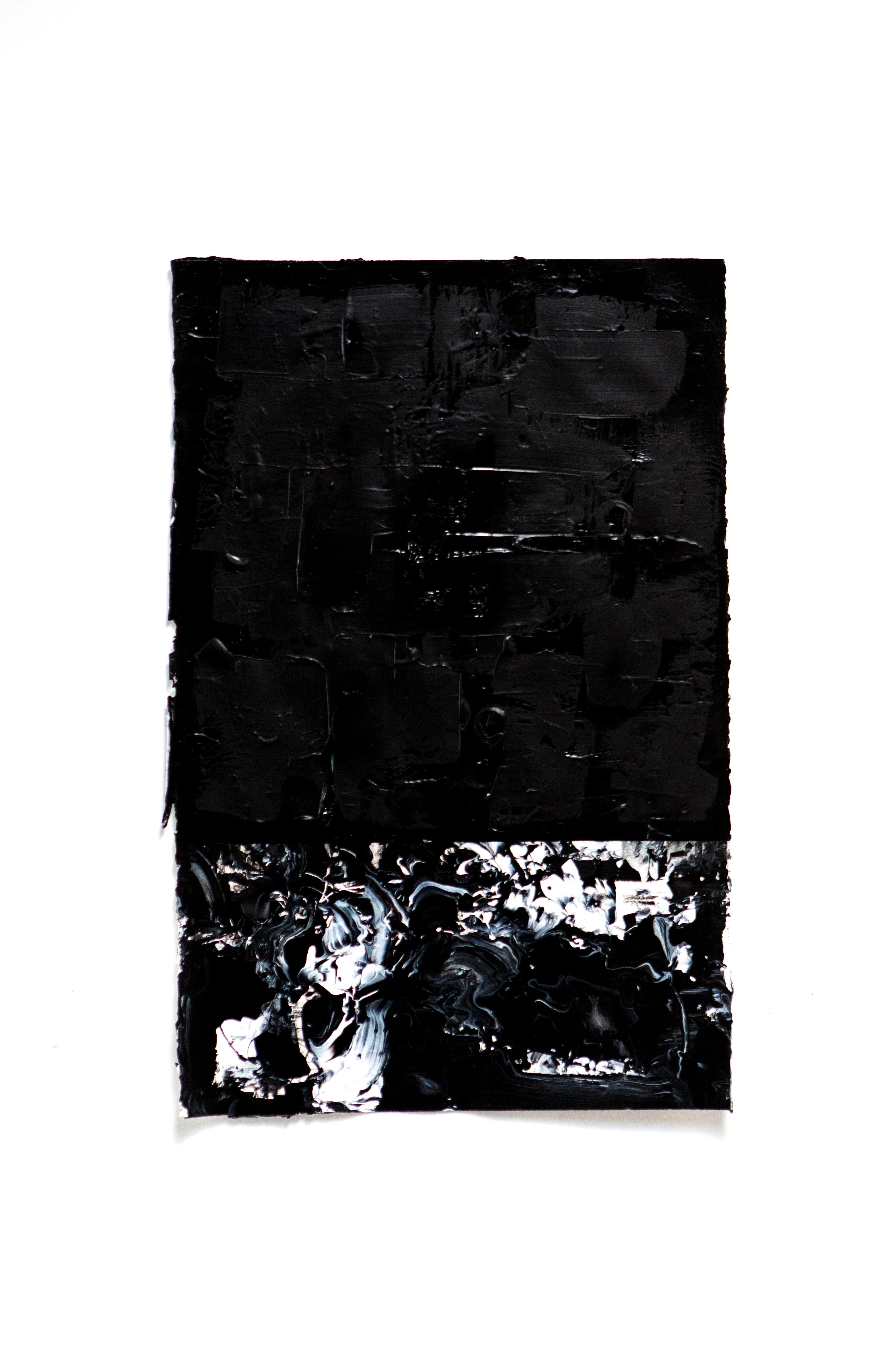 Untitled #4 - Abstract Art by Agathe Toman French Artist Black & White im Angebot 1