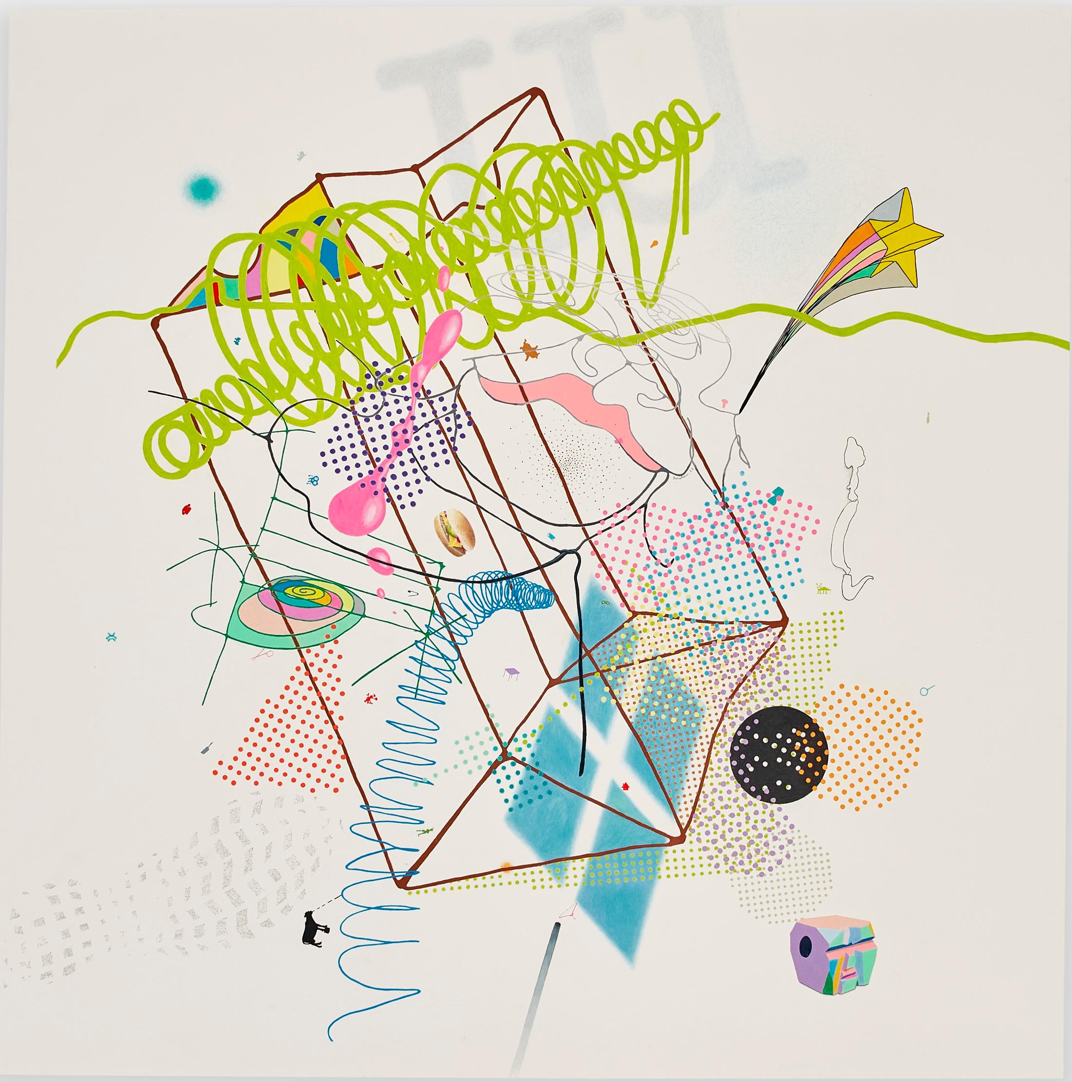 Tom Friedman Abstract Drawing - Moo
